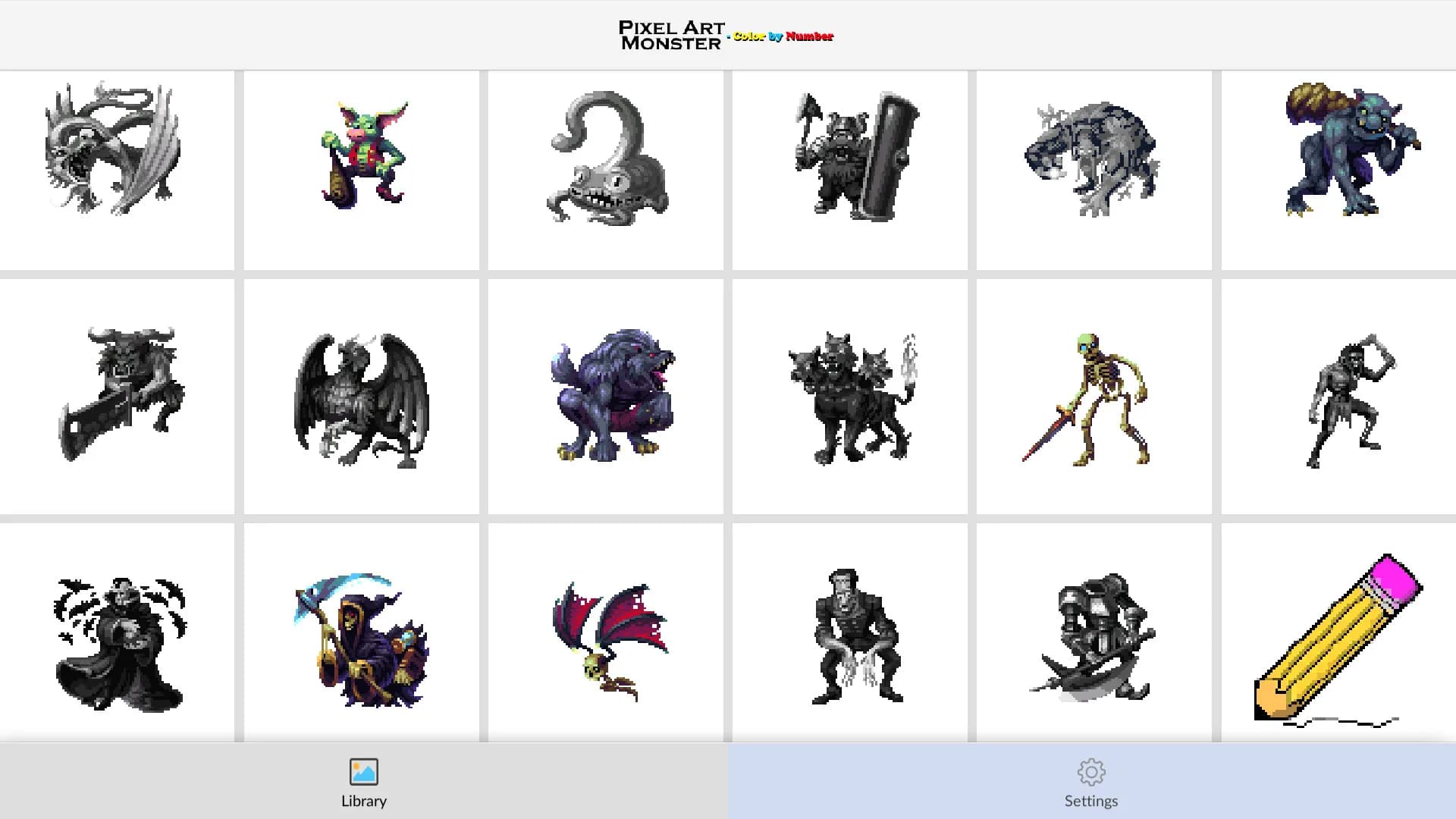 Pixel Art Monster - Color by Number görsel 15