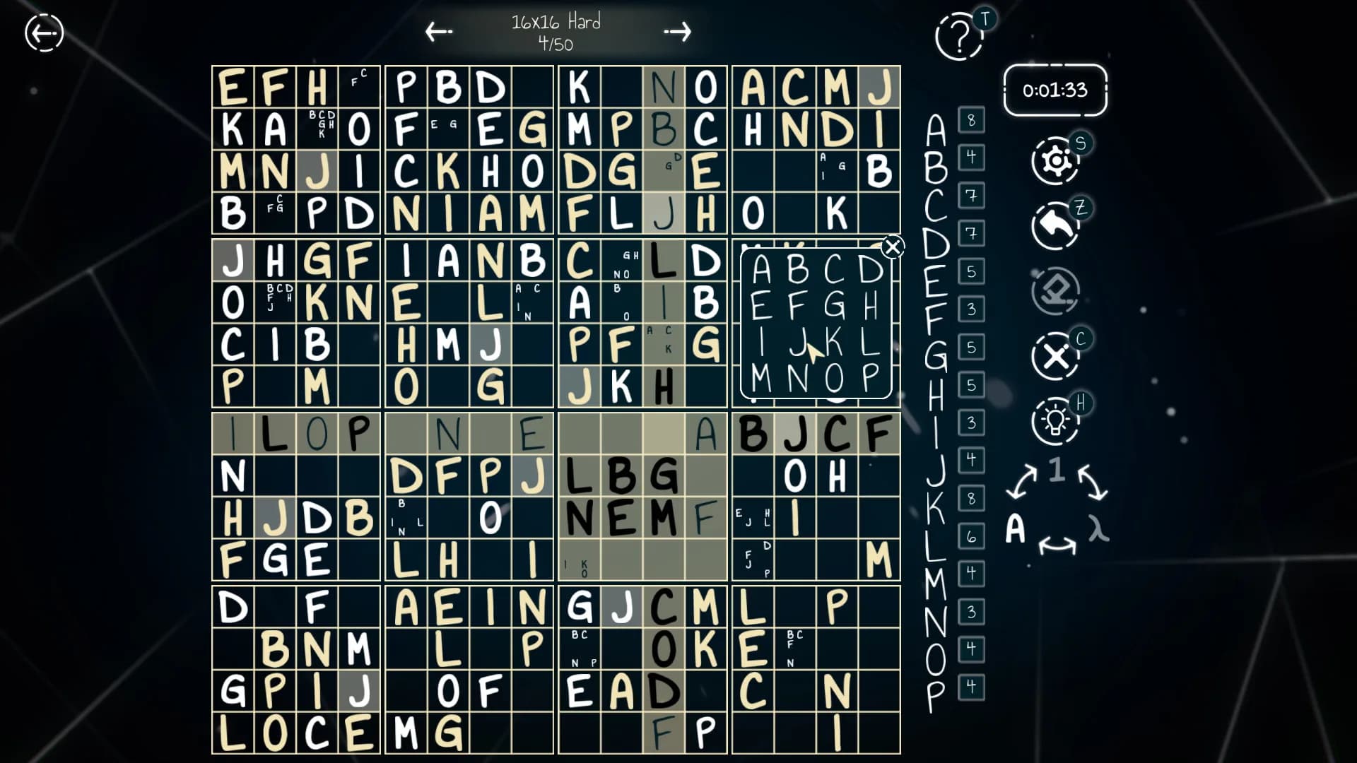 Sudoku 9x16x25 görsel 3