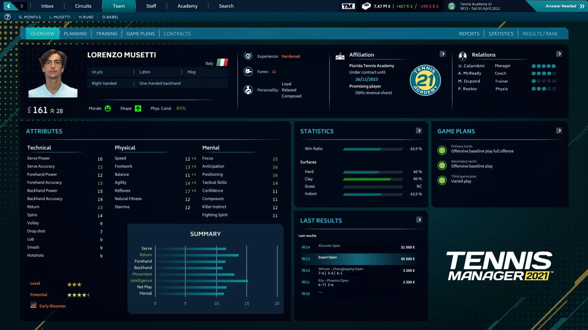 Tennis Manager 2021 görsel 2