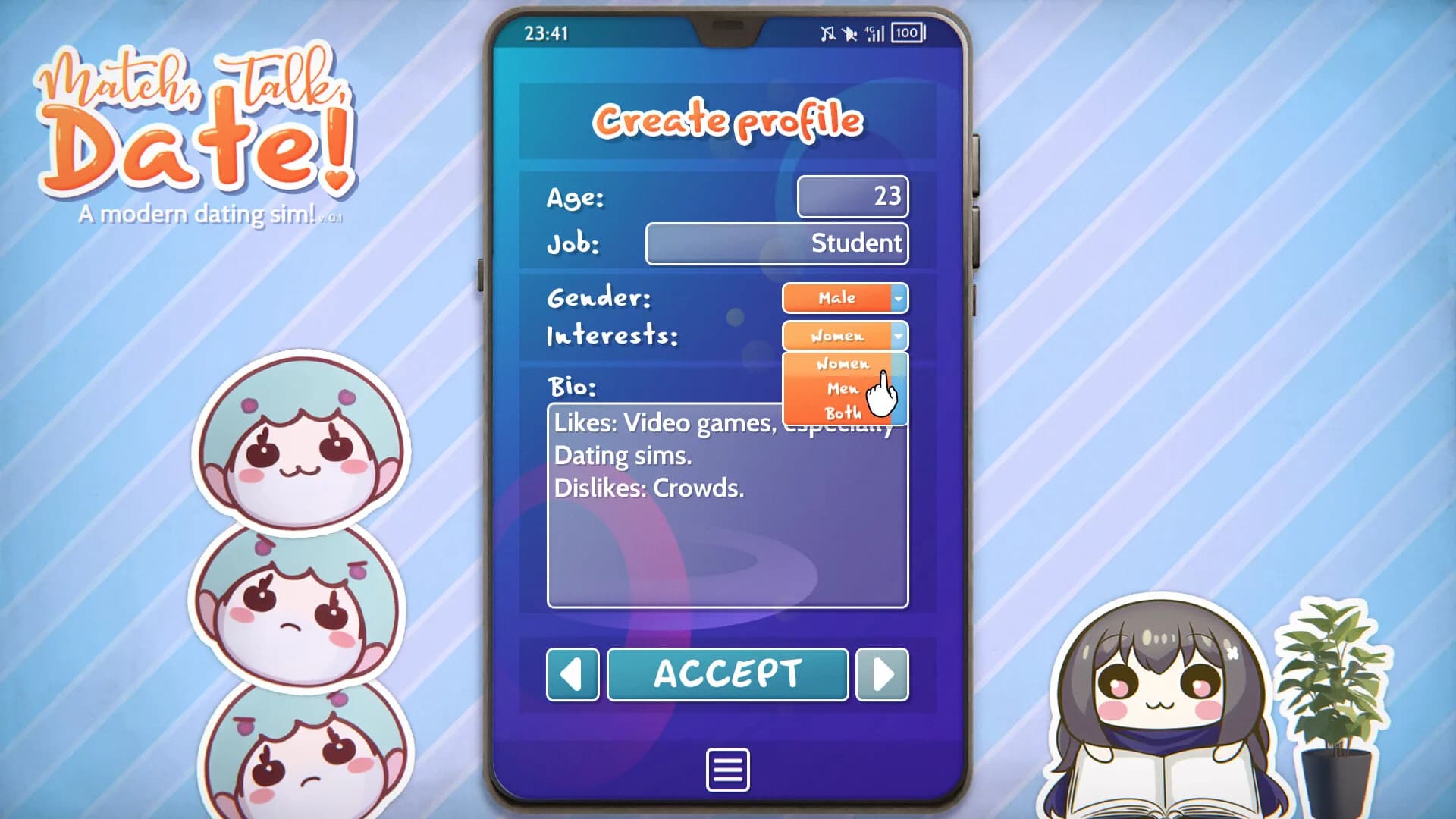 Match, Talk, Date! - A modern dating sim! görsel 10
