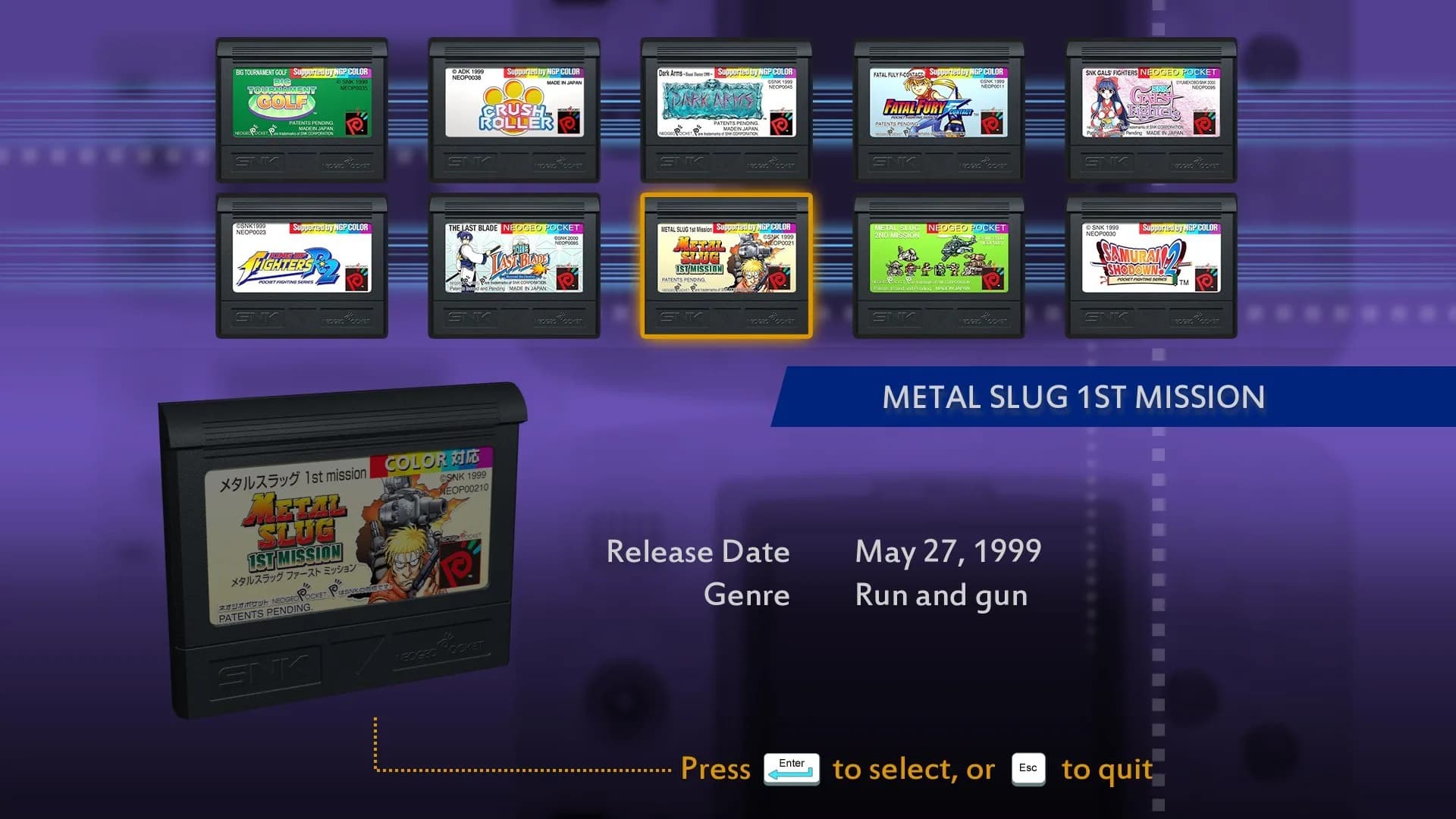 NEOGEO POCKET COLOR SELECTION Vol. 1 Steam Edition görsel 21