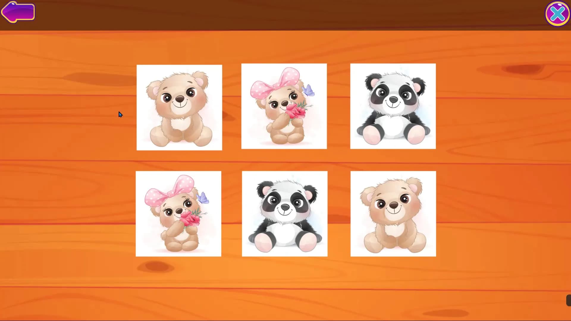 Cute Animals Memory Card Game görsel 3
