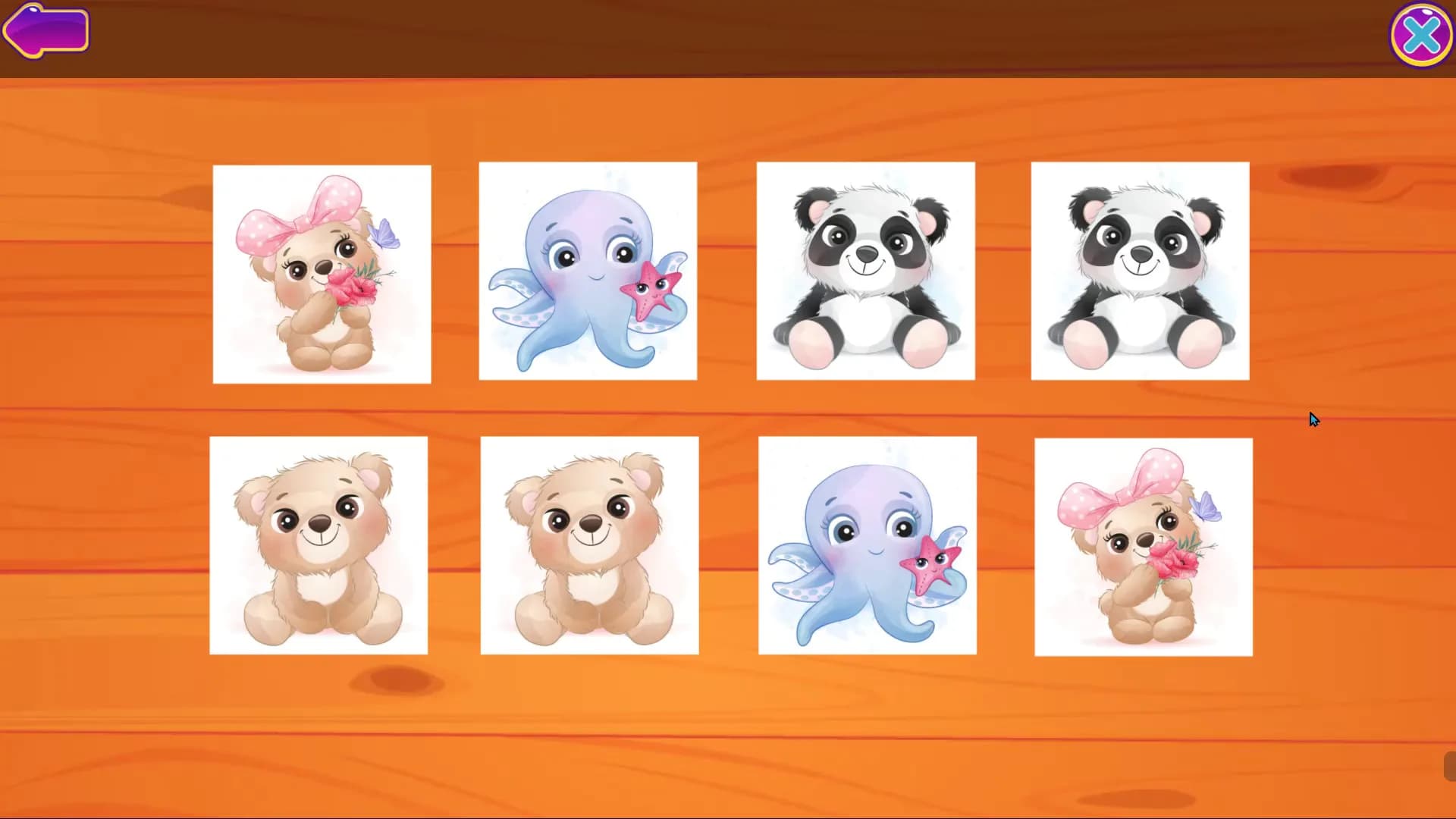 Cute Animals Memory Card Game görsel 4