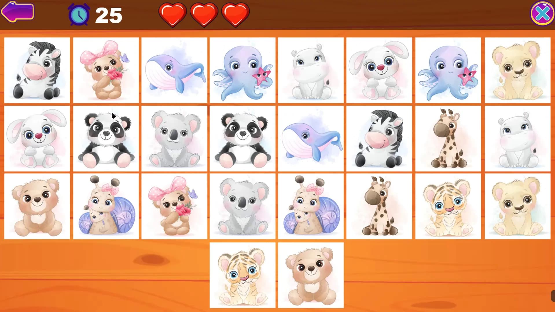 Cute Animals Memory Card Game görsel 5