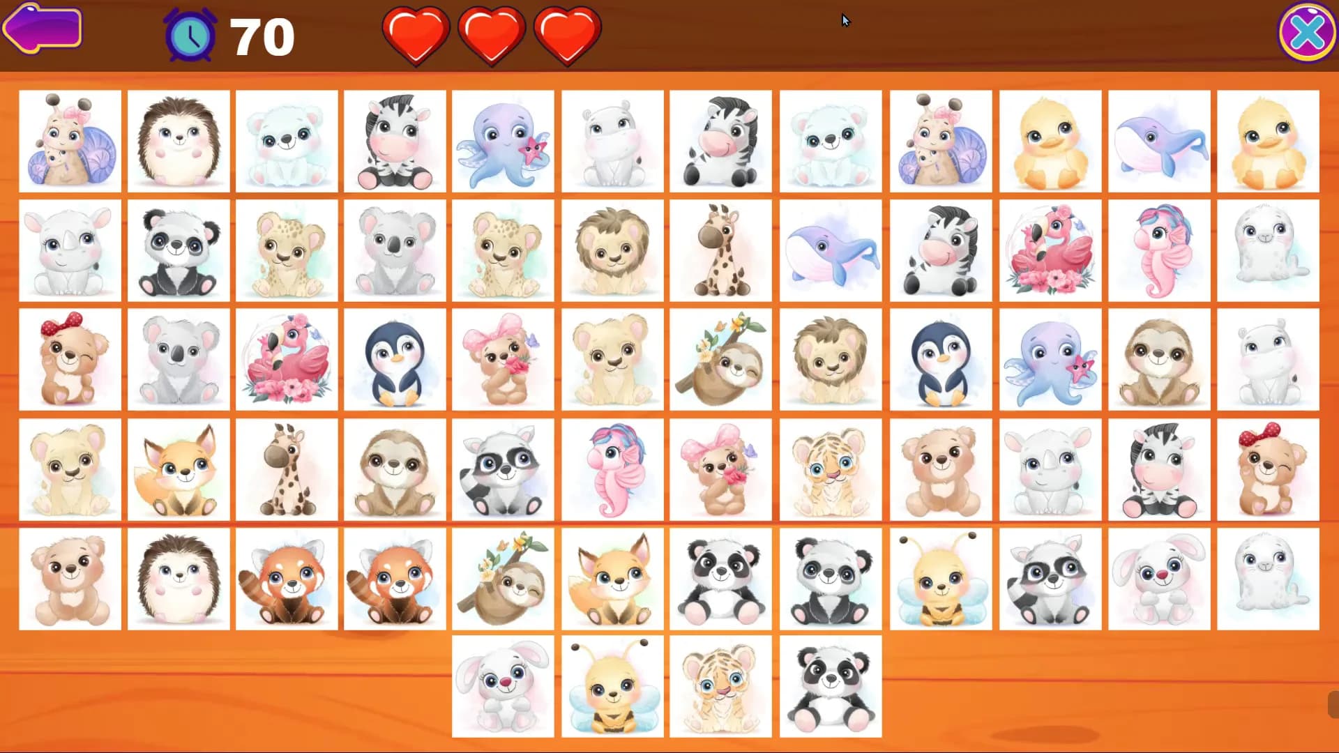 Cute Animals Memory Card Game görsel 7