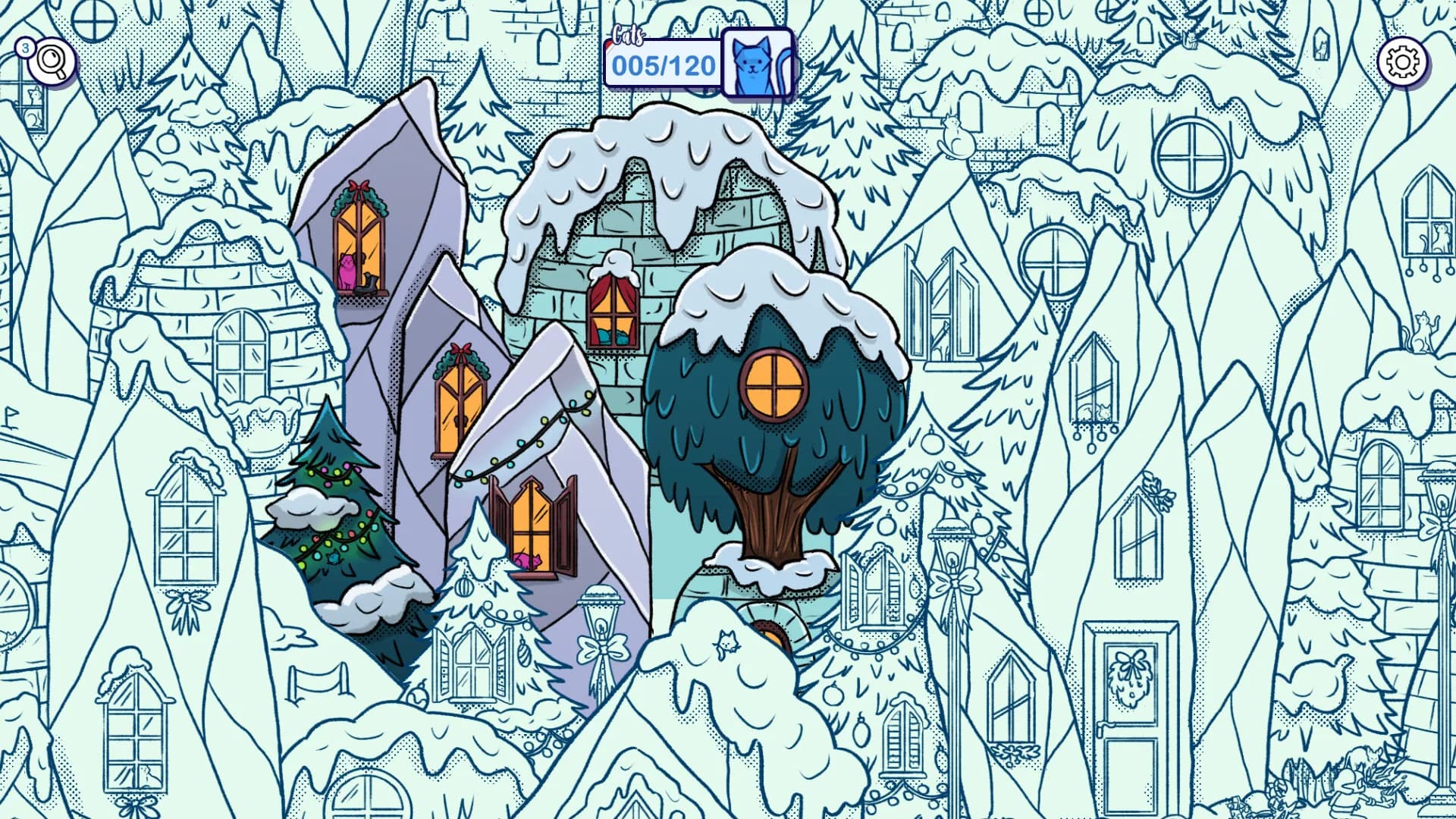 Hidden Cats in Santa's Realm görsel 3