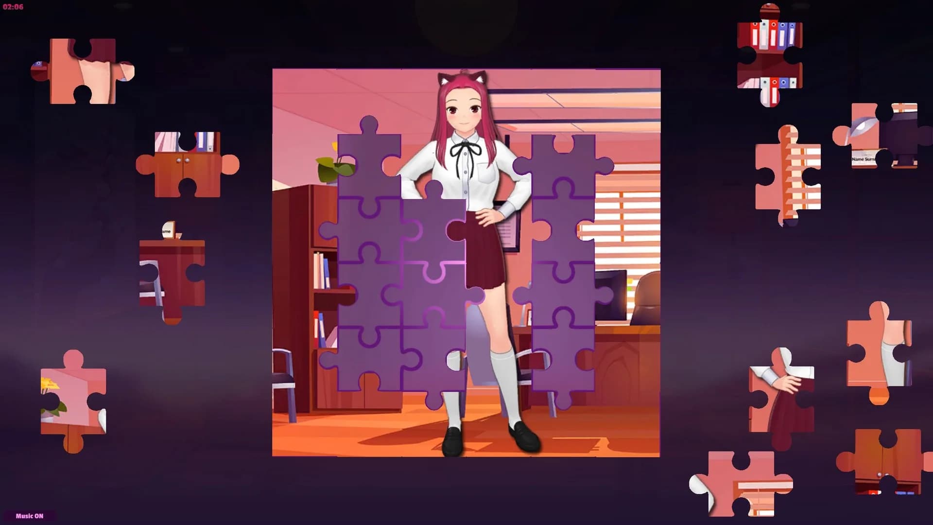 Anime Jigsaw Girls - Office görsel 3