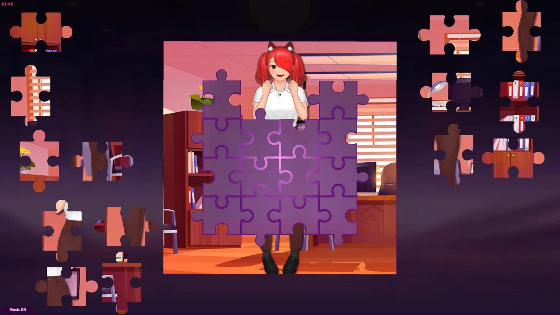 Anime Jigsaw Girls - Office görsel 4