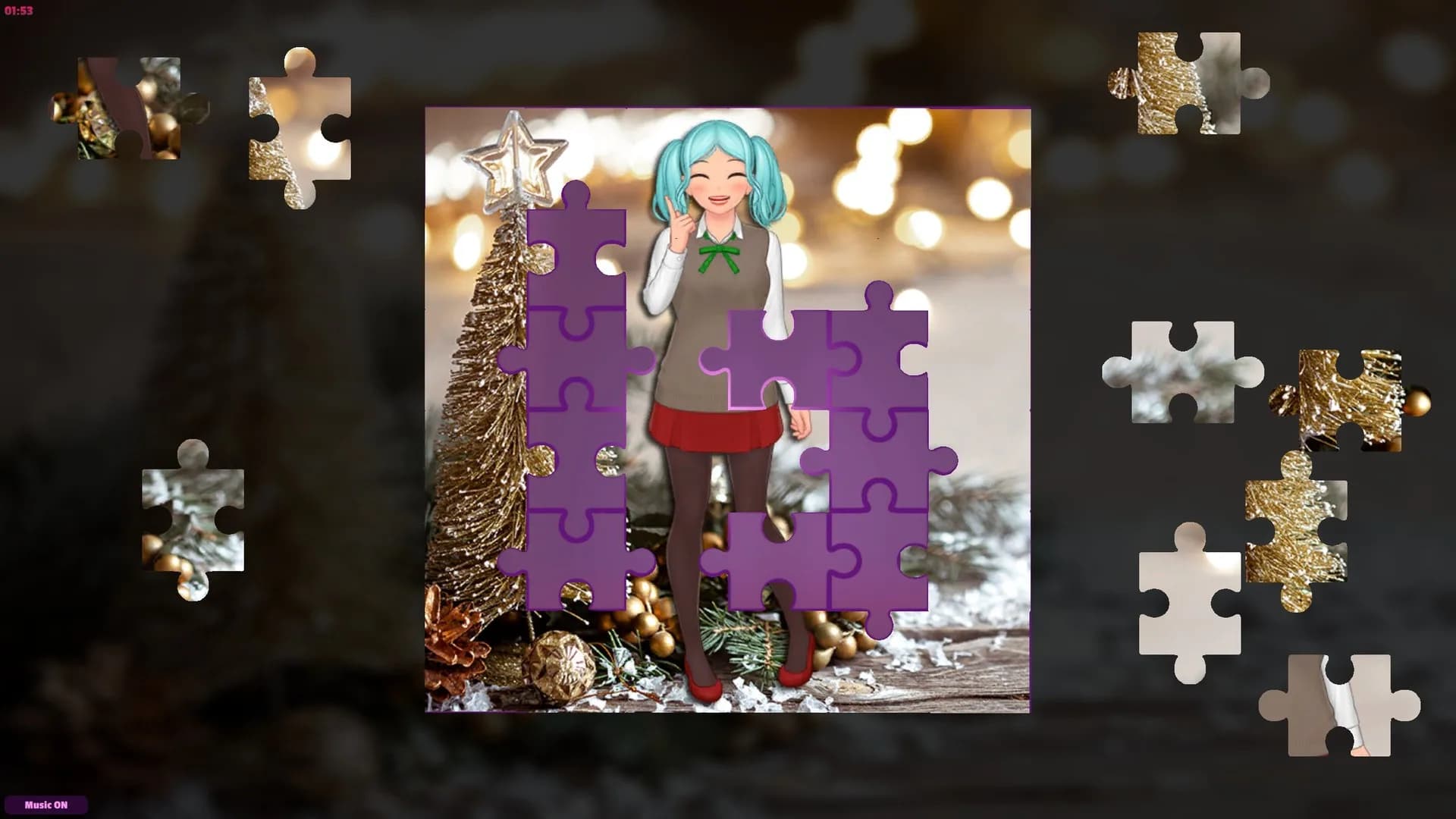 Anime Jigsaw Girls - Christmas görsel 2