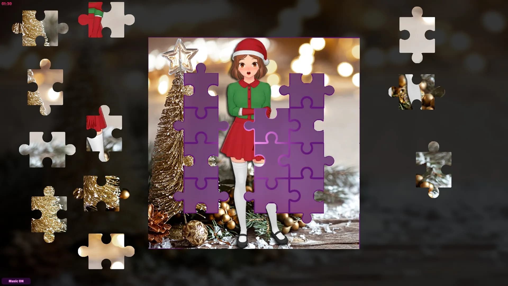 Anime Jigsaw Girls - Christmas görsel 3