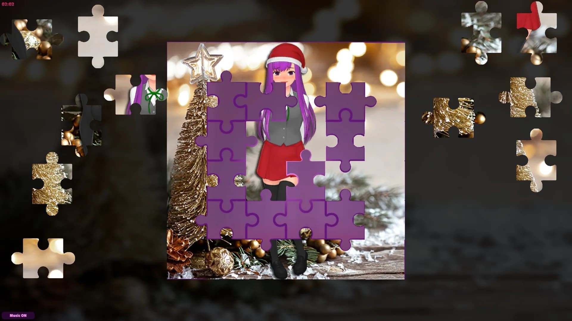 Anime Jigsaw Girls - Christmas görsel 4
