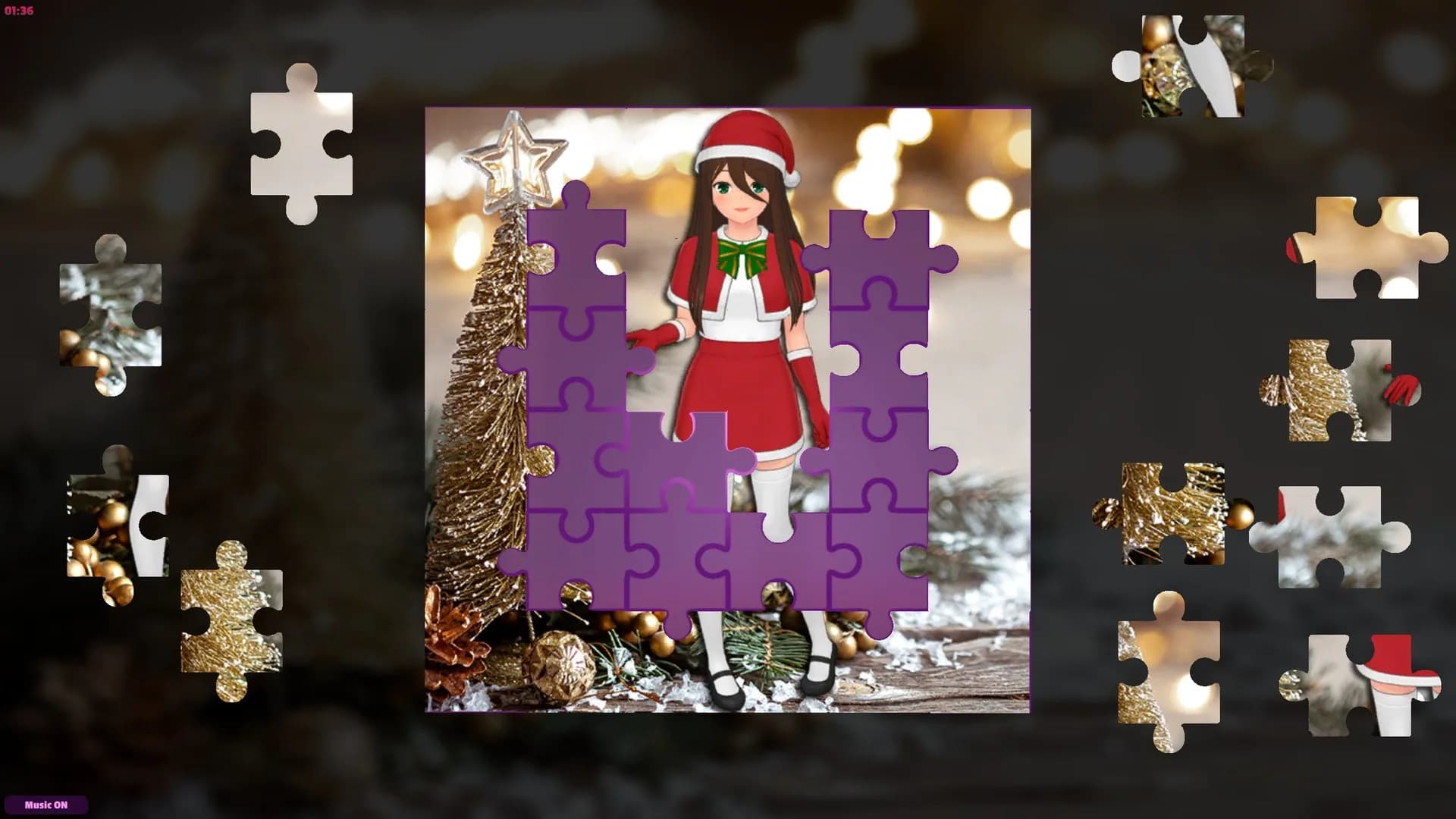 Anime Jigsaw Girls - Christmas görsel 5