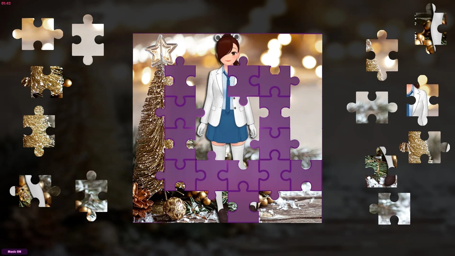 Anime Jigsaw Girls - Christmas görsel 6