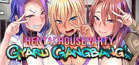 Hentai Houseparty: Gyaru Gangbang görsel 1