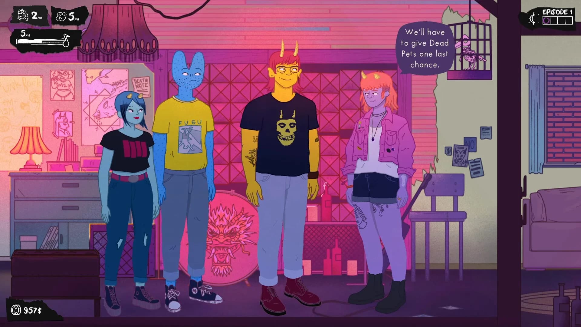 Dead Pets: A Punk Rock Slice of Life Sim görsel 2