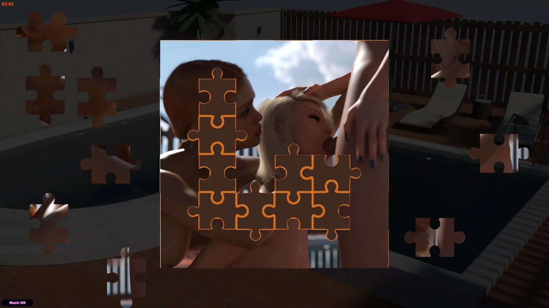 Jigsaw Puzzle - Futanari Pool Party görsel 4