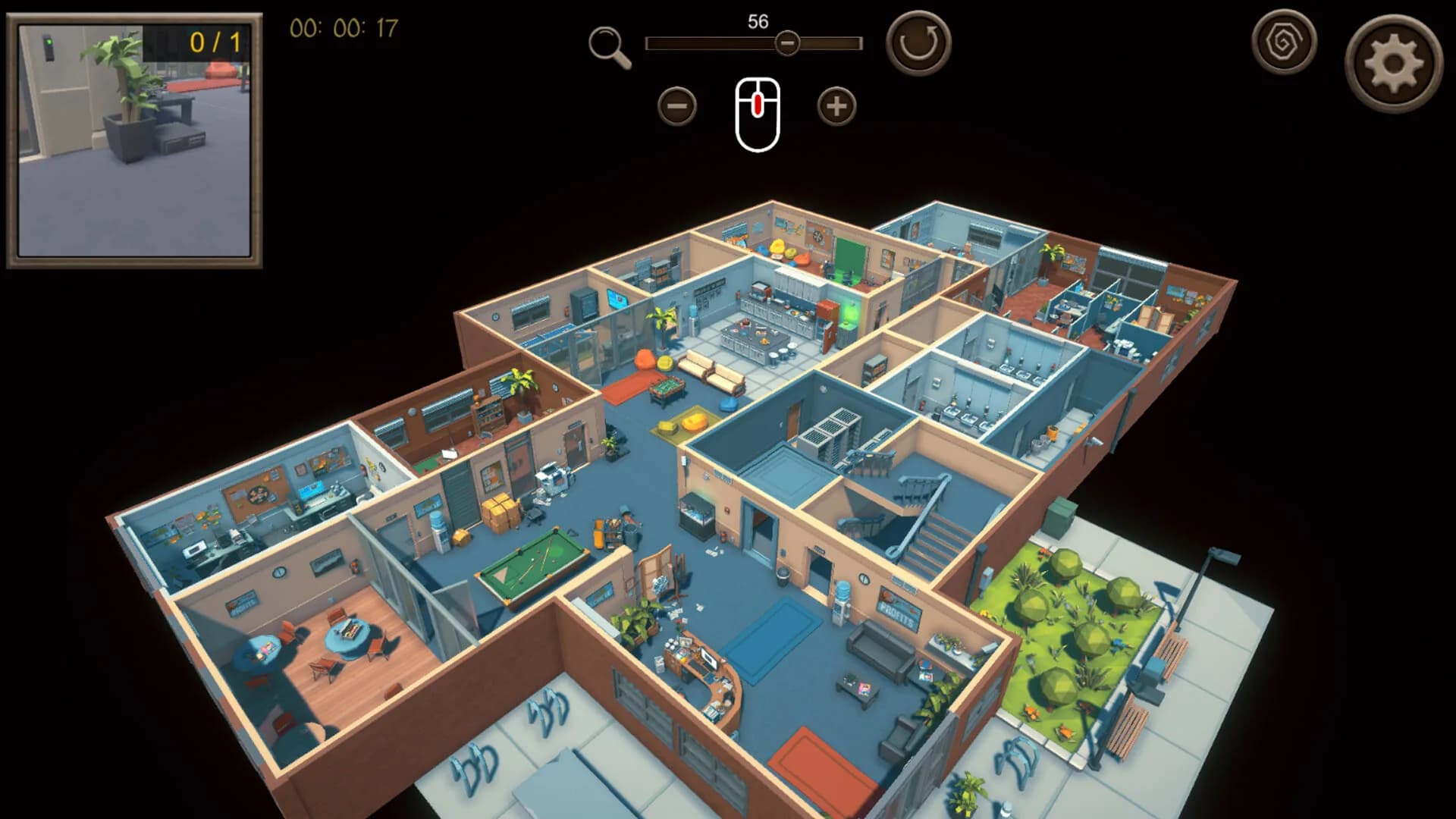 Hidden Office Top-Down 3D görsel 2