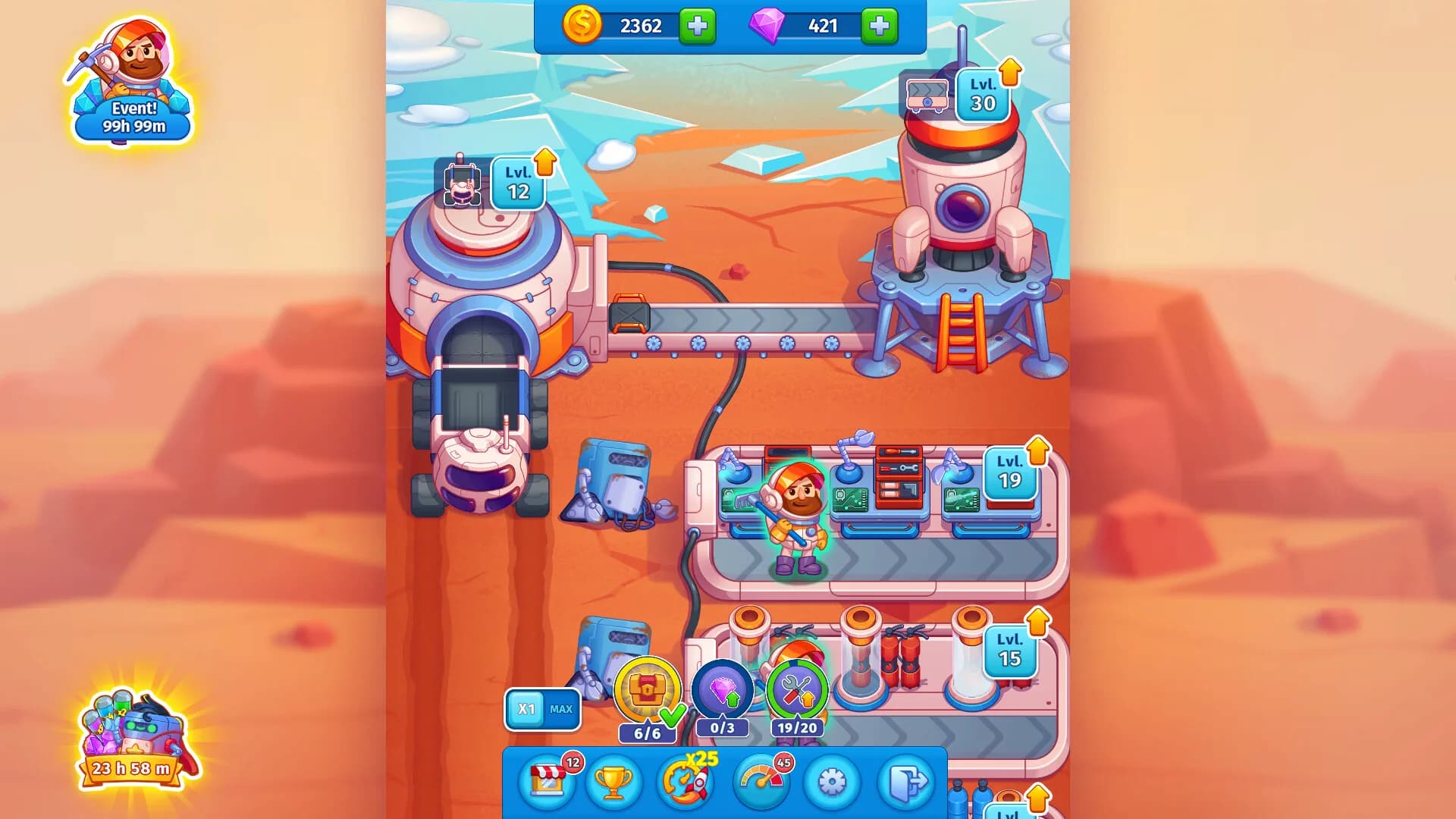 Idle Mars -  Colony Simulator and Farming Tycoon görsel 2