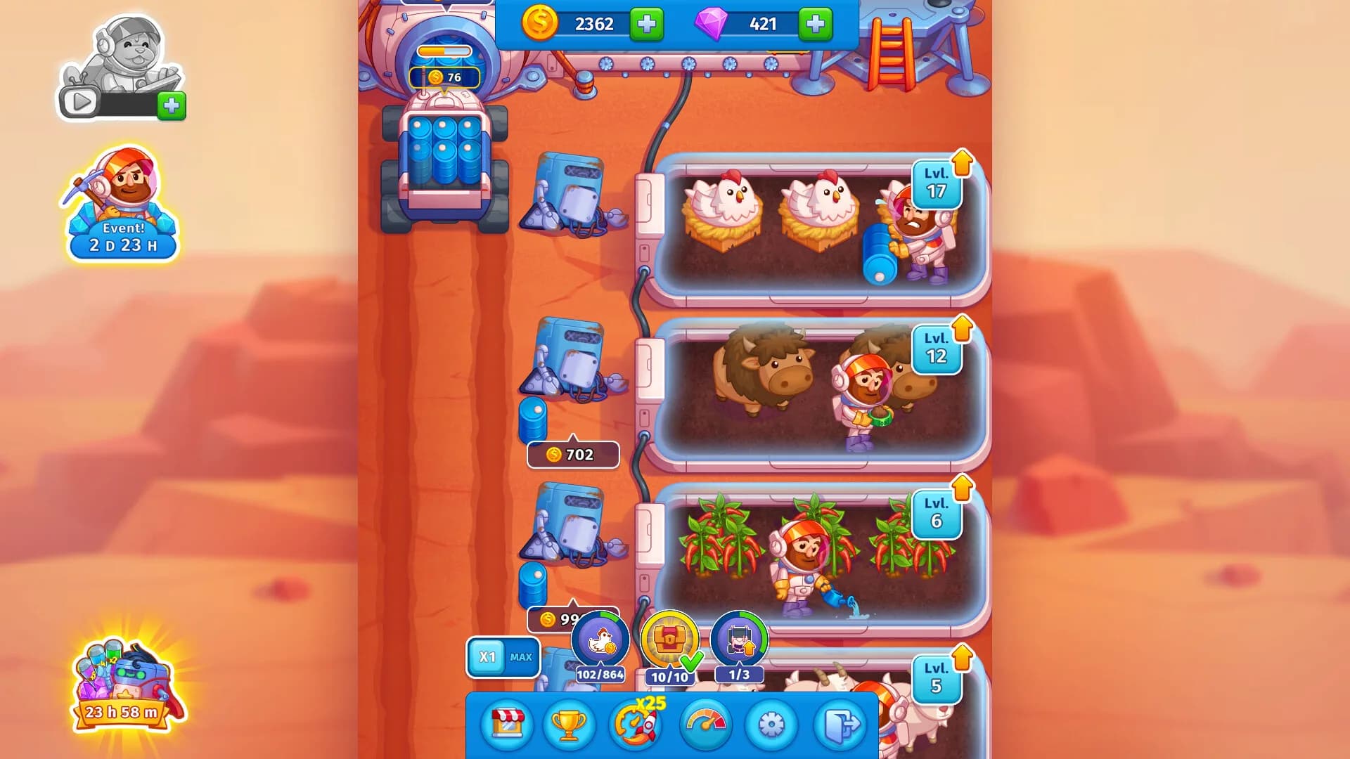 Idle Mars -  Colony Simulator and Farming Tycoon görsel 3