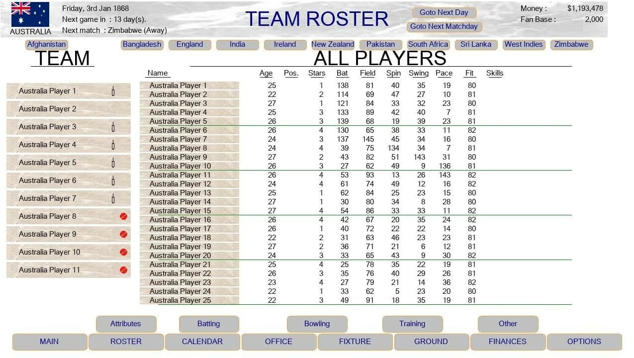 Test Cricket Manager görsel 8