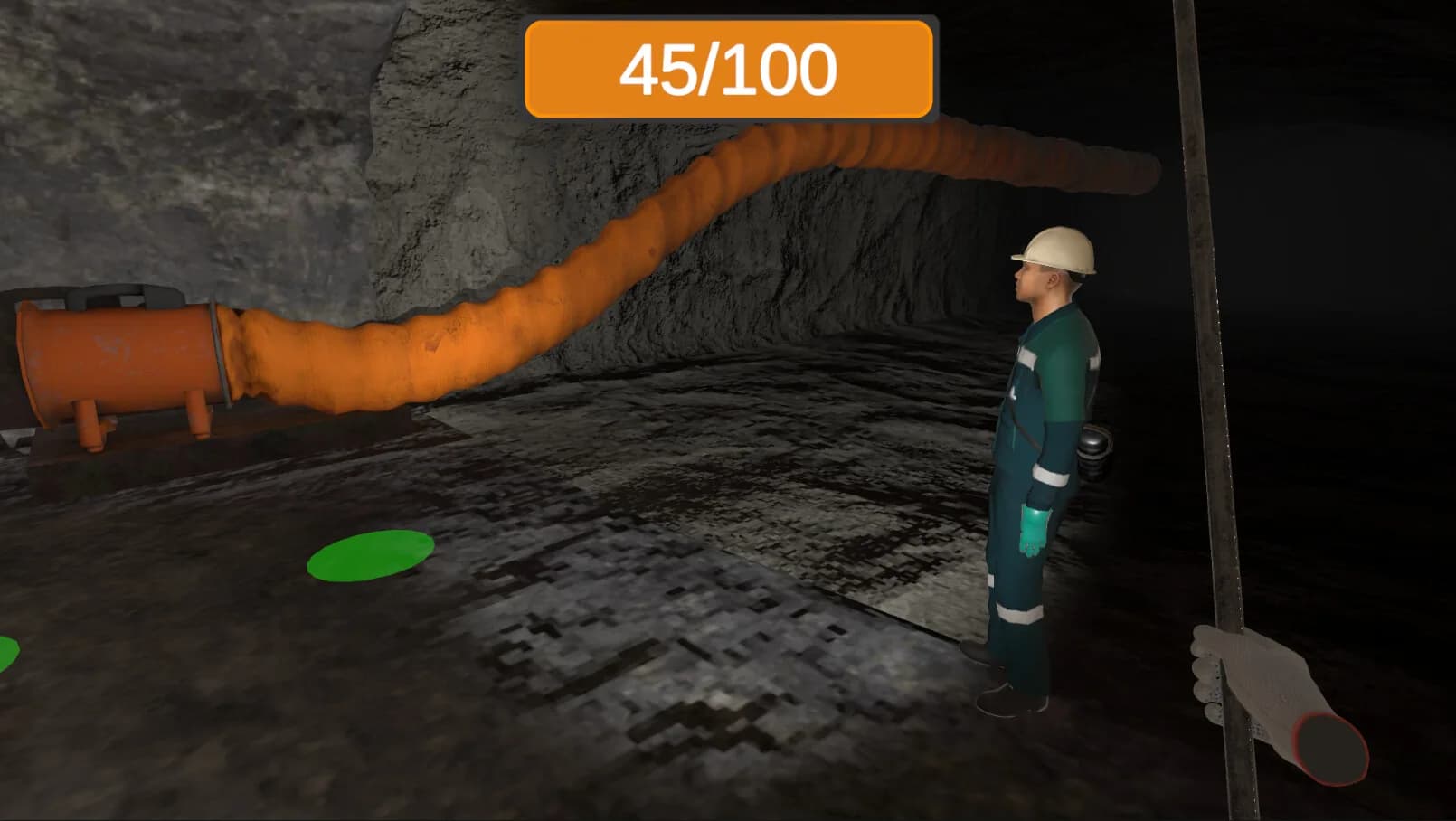 Underground roof fall hazard assessment VR Training görsel 3