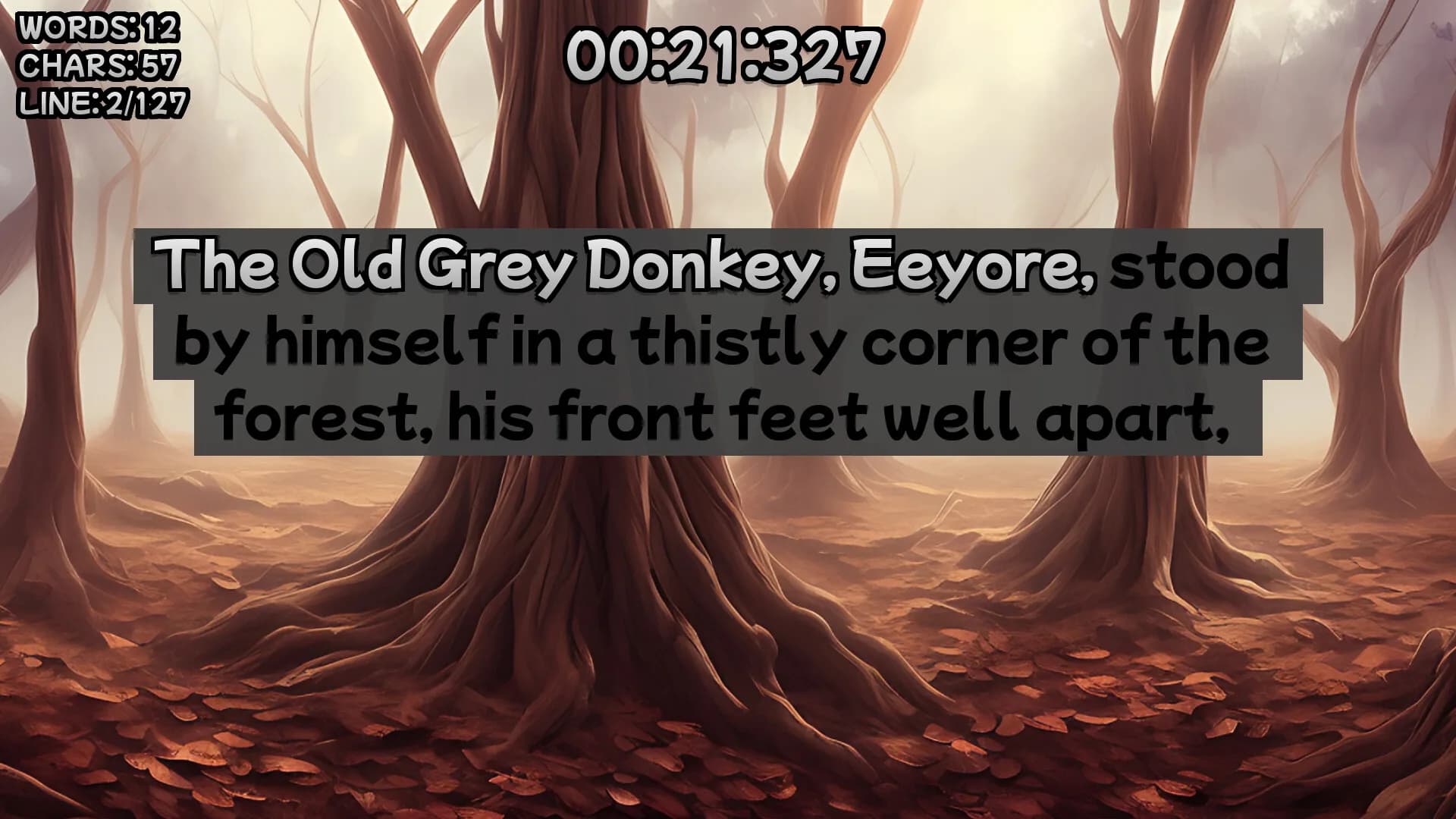 Winnie-the-Pooh's book writing speedrunner görsel 3