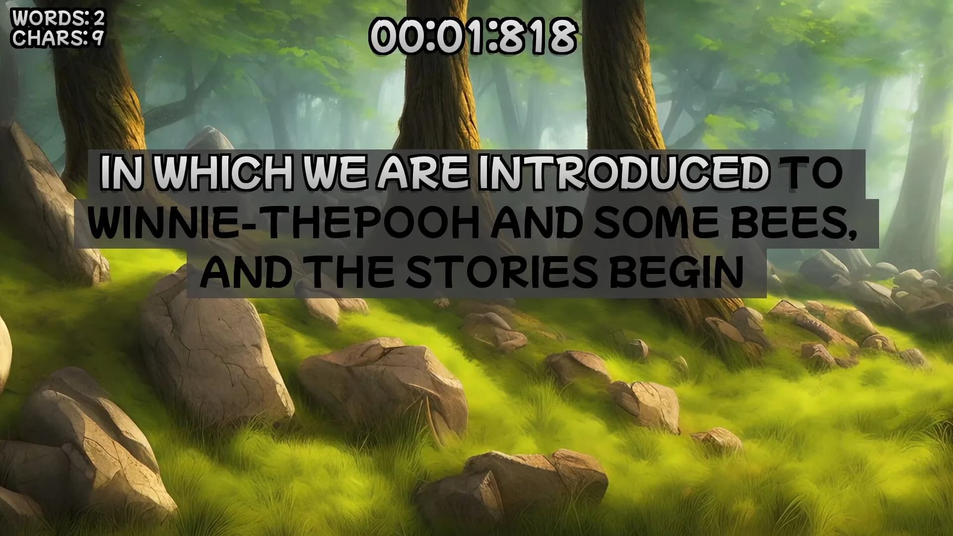 Winnie-the-Pooh's book writing speedrunner görsel 6