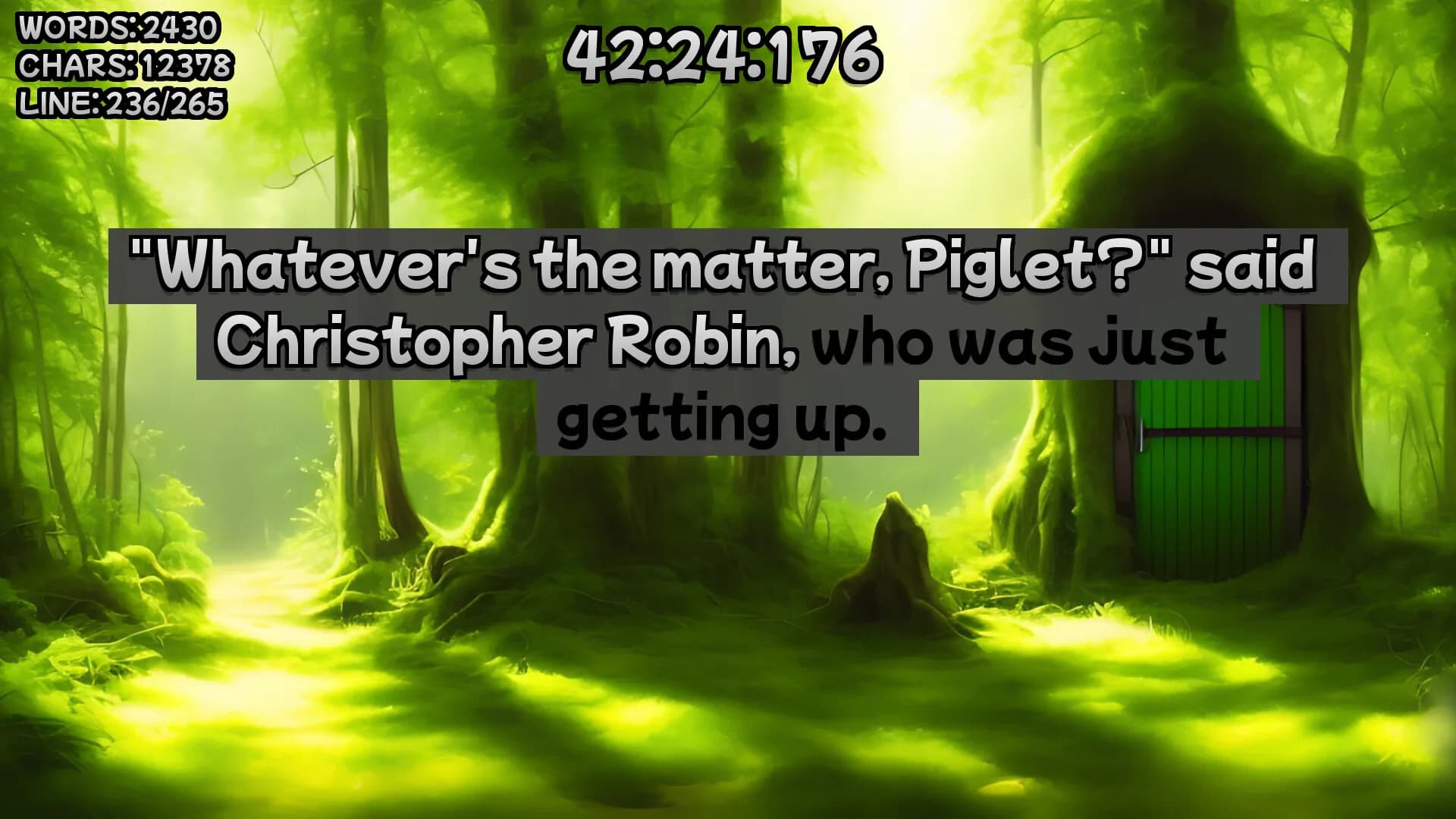 Winnie-the-Pooh's book writing speedrunner görsel 8