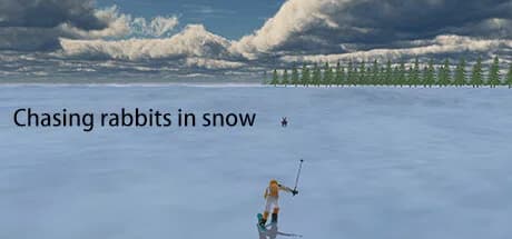 Chasing rabbits in snow görsel 1