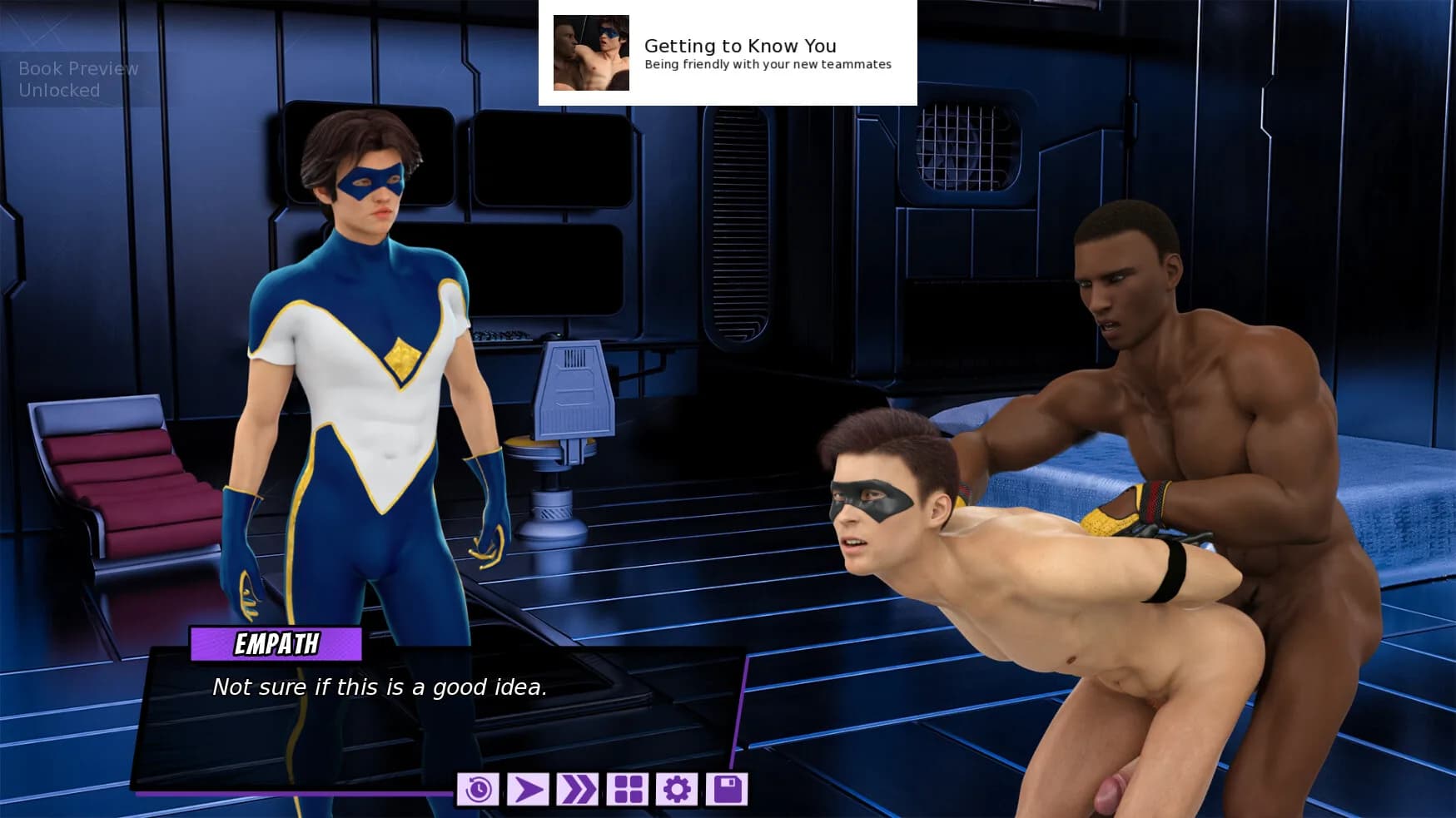 The Coming End: Fresh Force Frustrations (A Gay Superhero Visual Novel) görsel 3