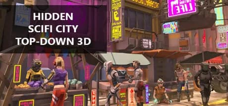 Hidden SciFi City Top-Down 3D