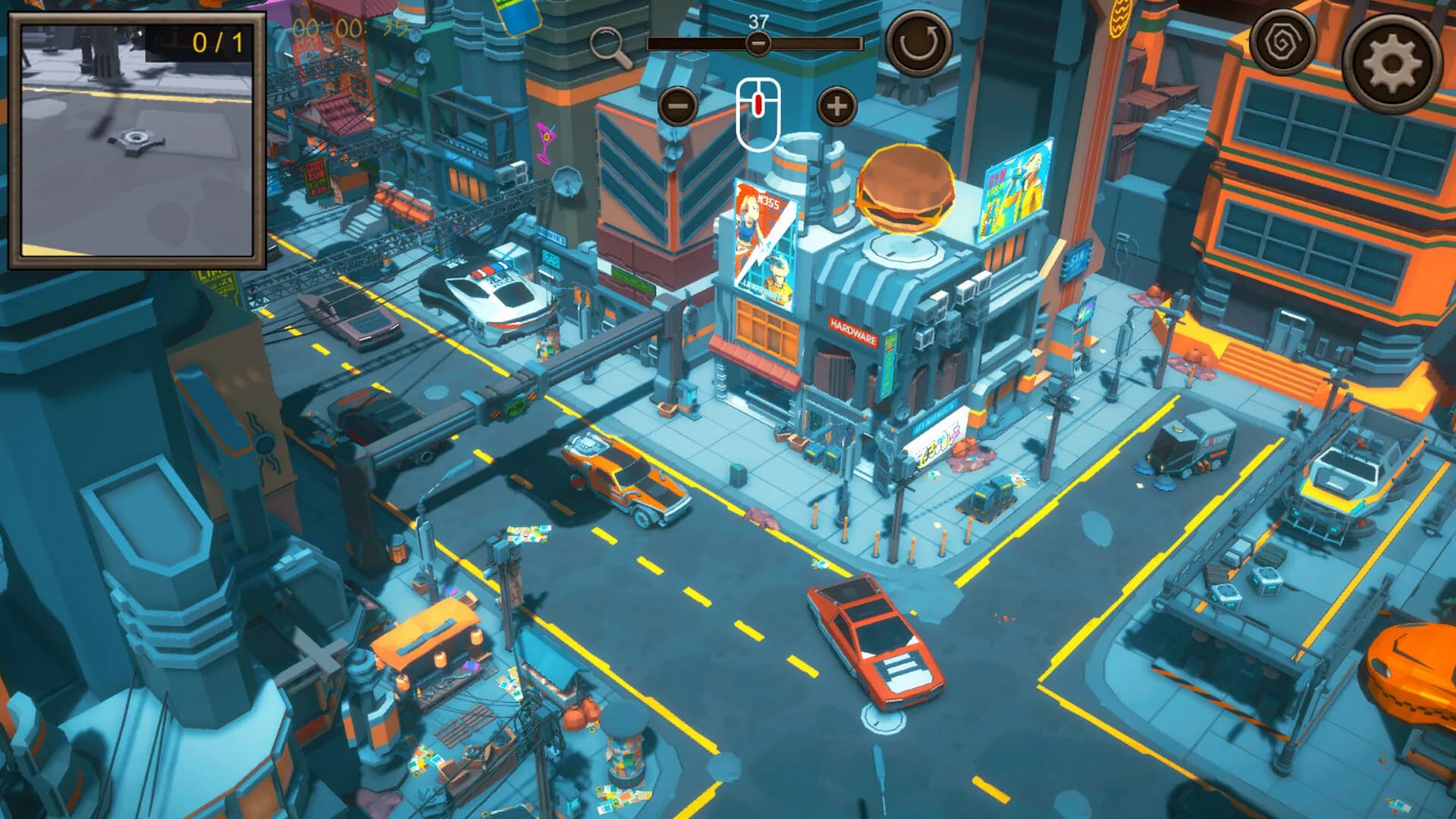 Hidden SciFi City Top-Down 3D görsel 4