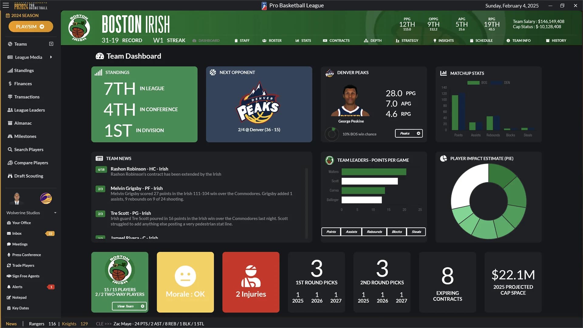 Draft Day Sports: Pro Basketball 2024 görsel 9
