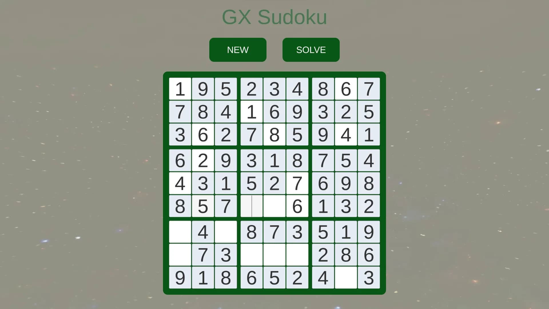 GX  Sudoku görsel 2
