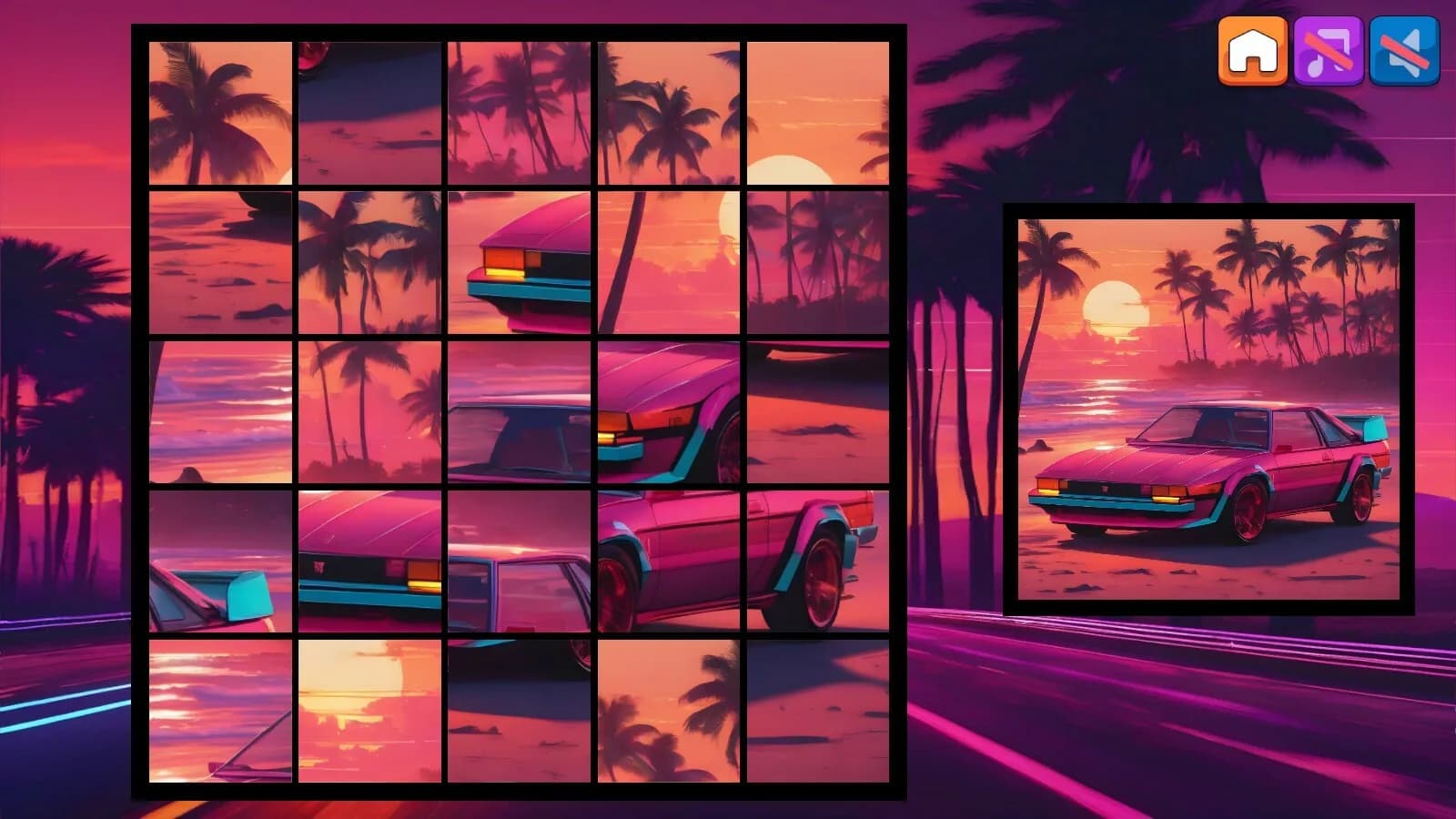 OG Puzzlers: Synthwave Cars görsel 7