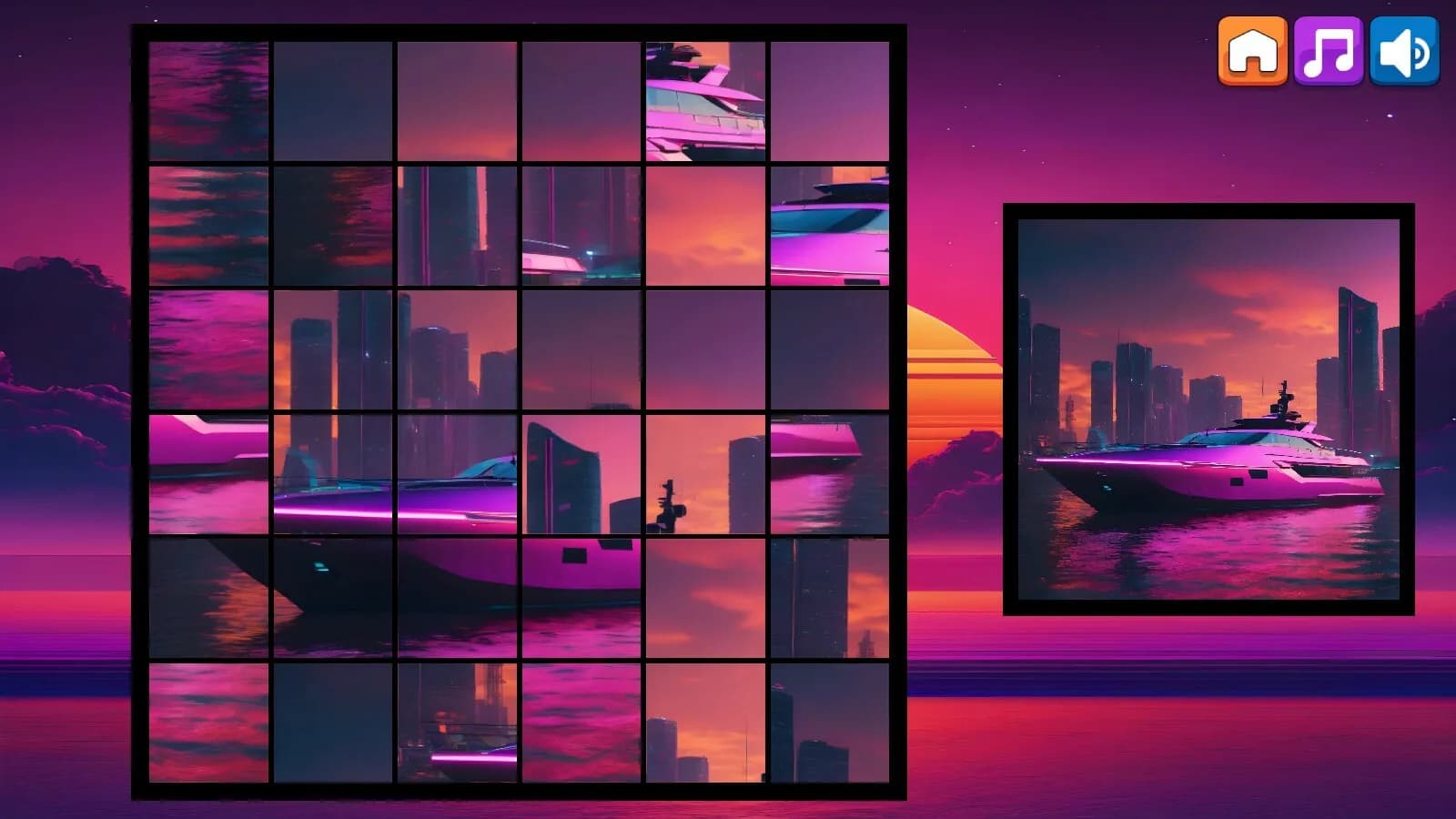 OG Puzzlers: Synthwave Boats görsel 2