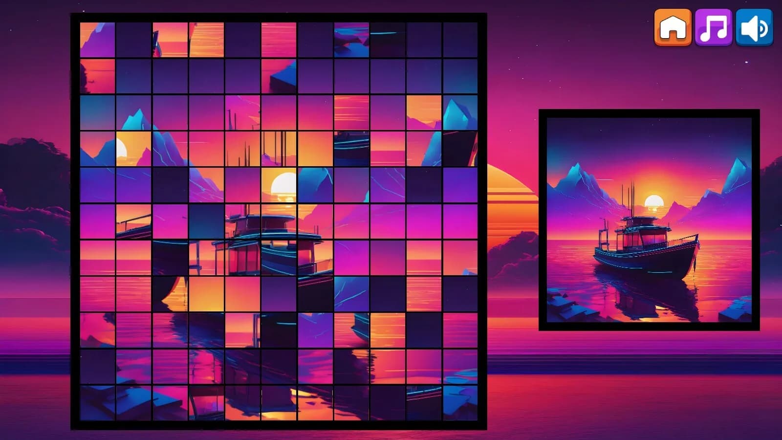 OG Puzzlers: Synthwave Boats görsel 3