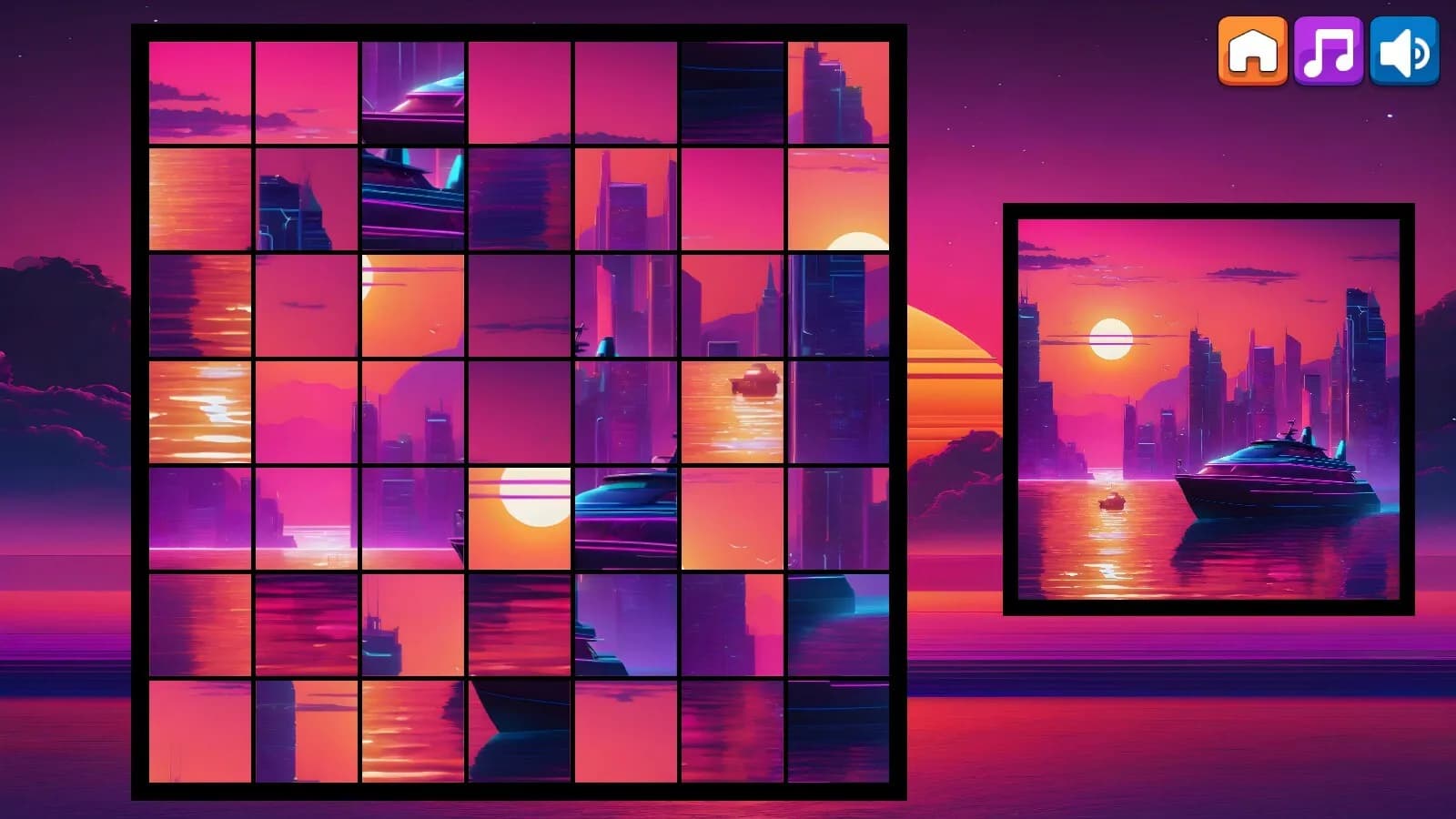 OG Puzzlers: Synthwave Boats görsel 4