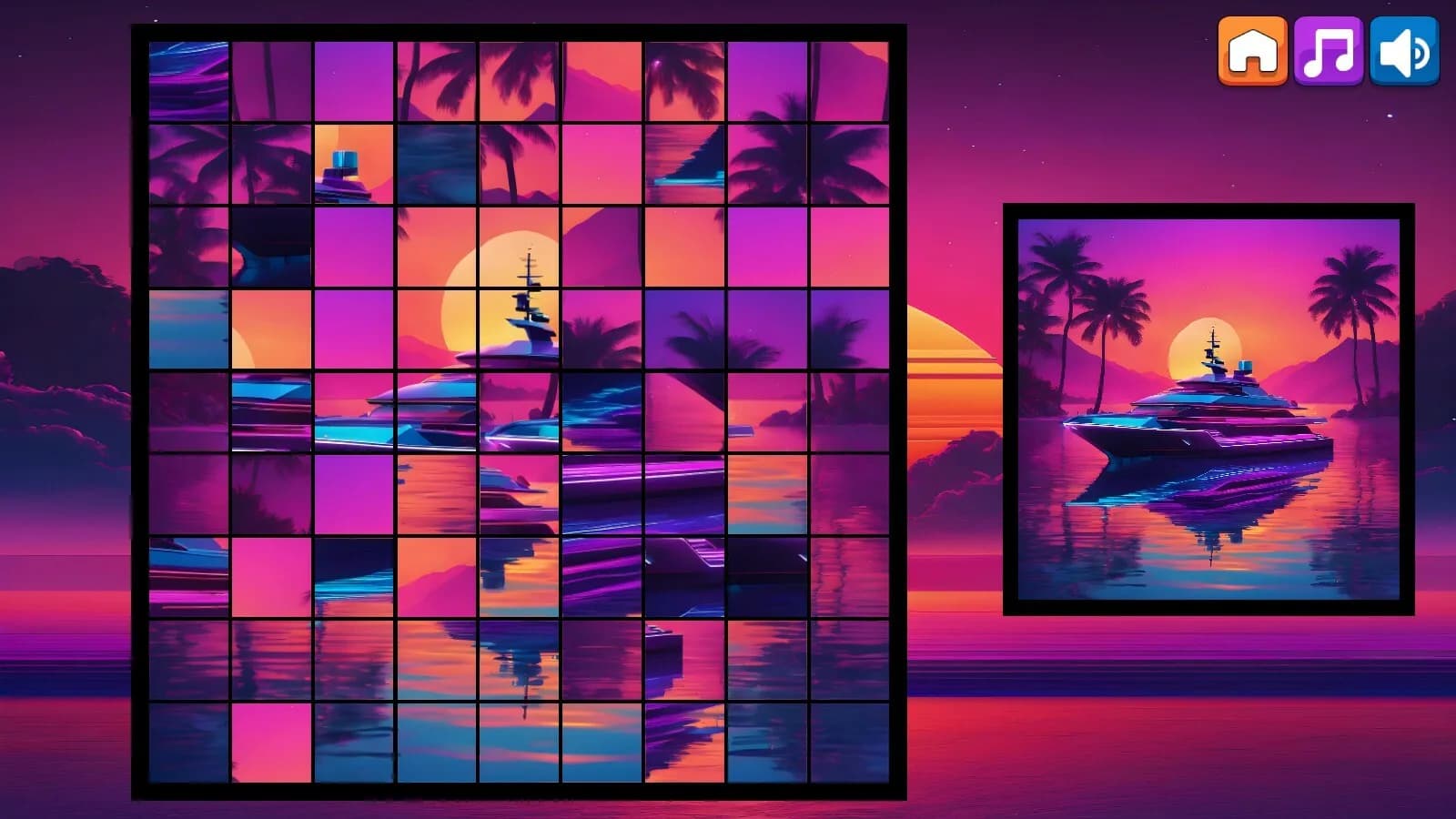 OG Puzzlers: Synthwave Boats görsel 5