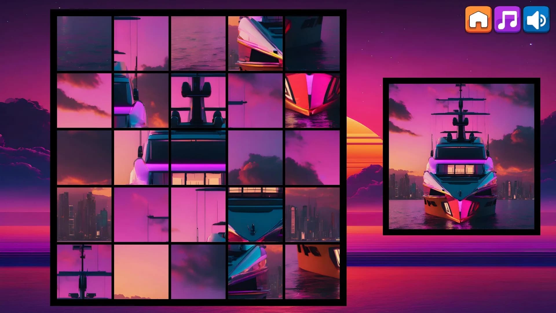 OG Puzzlers: Synthwave Boats görsel 6
