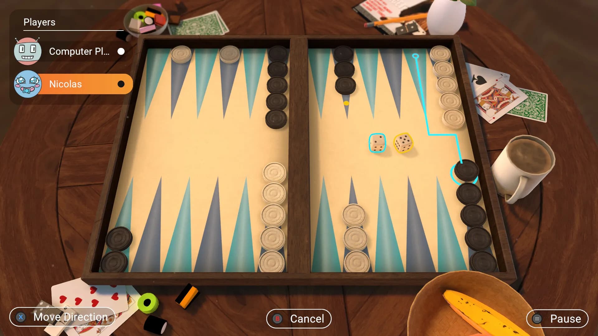 Backgammon + Mühle + Dame görsel 2