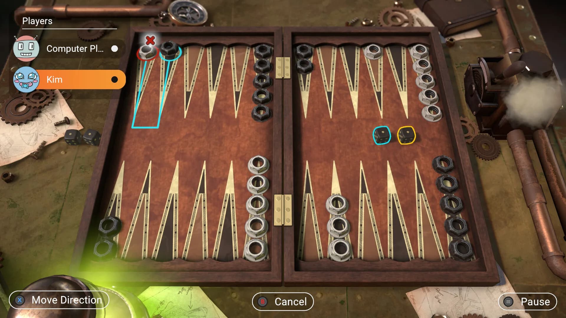 Backgammon + Mühle + Dame görsel 5