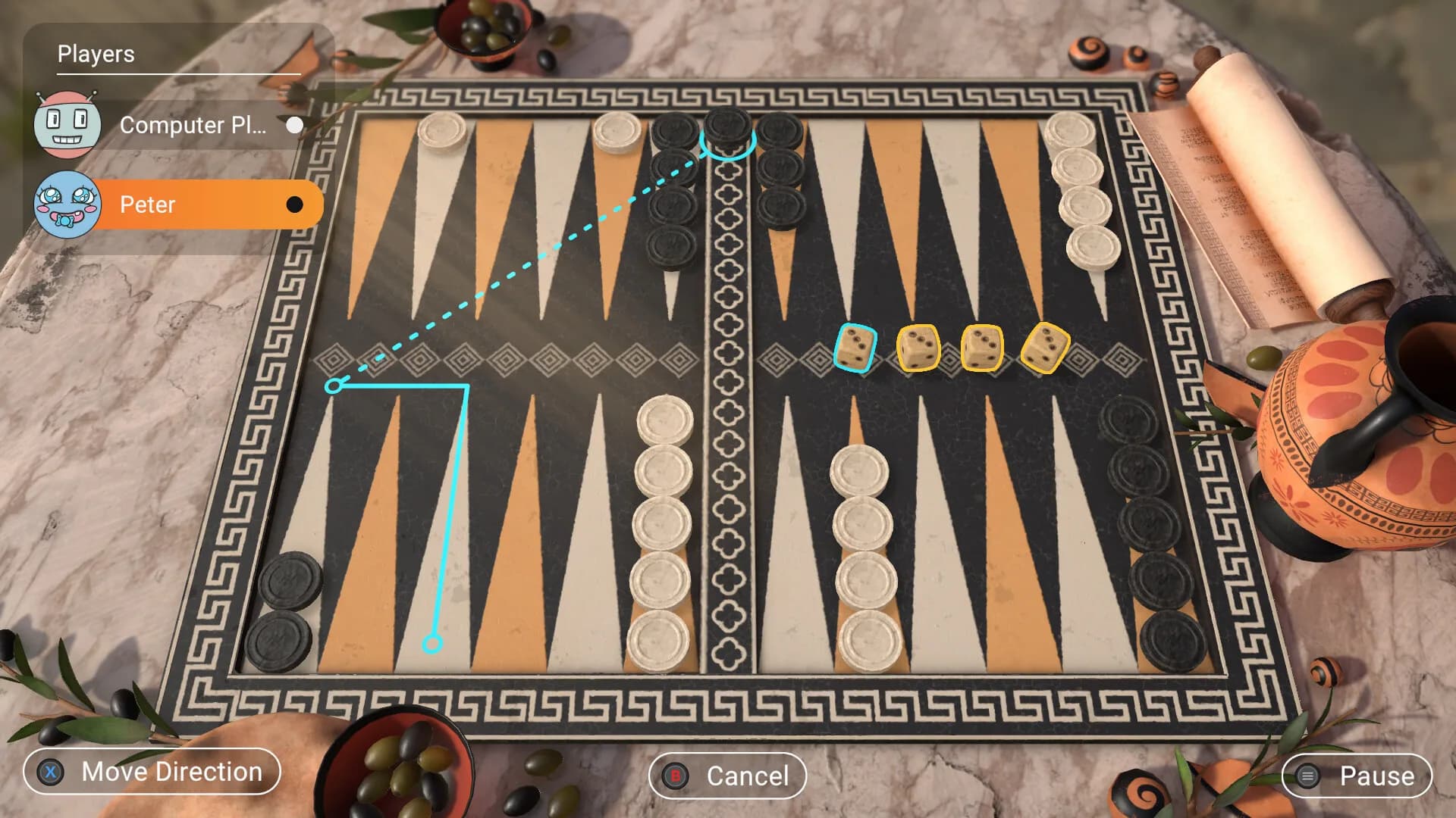 Backgammon + Mühle + Dame görsel 8