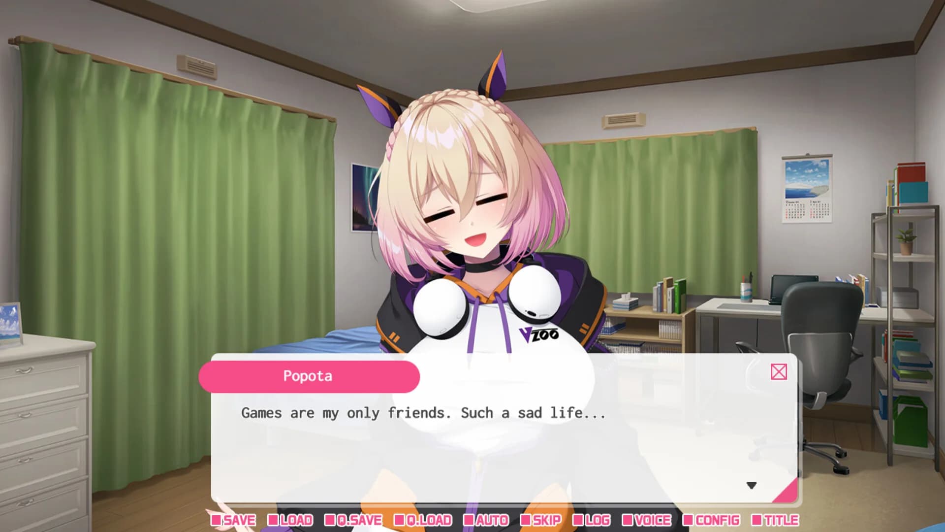 My oshi vtuber jumped through the screen and now we're living together: Chill and vibey beast girl game streamer görsel 4