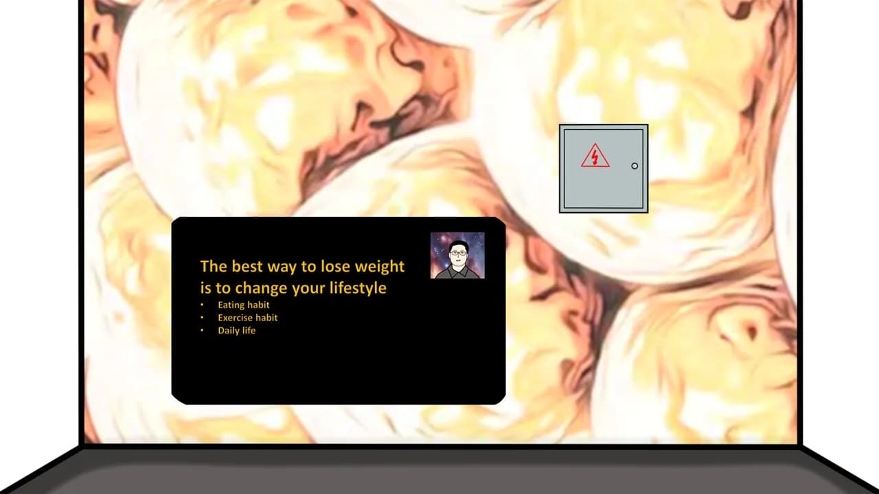 Simulator Of A Person Who Is Taking Online Course To Study How To Lose Weight görsel 3