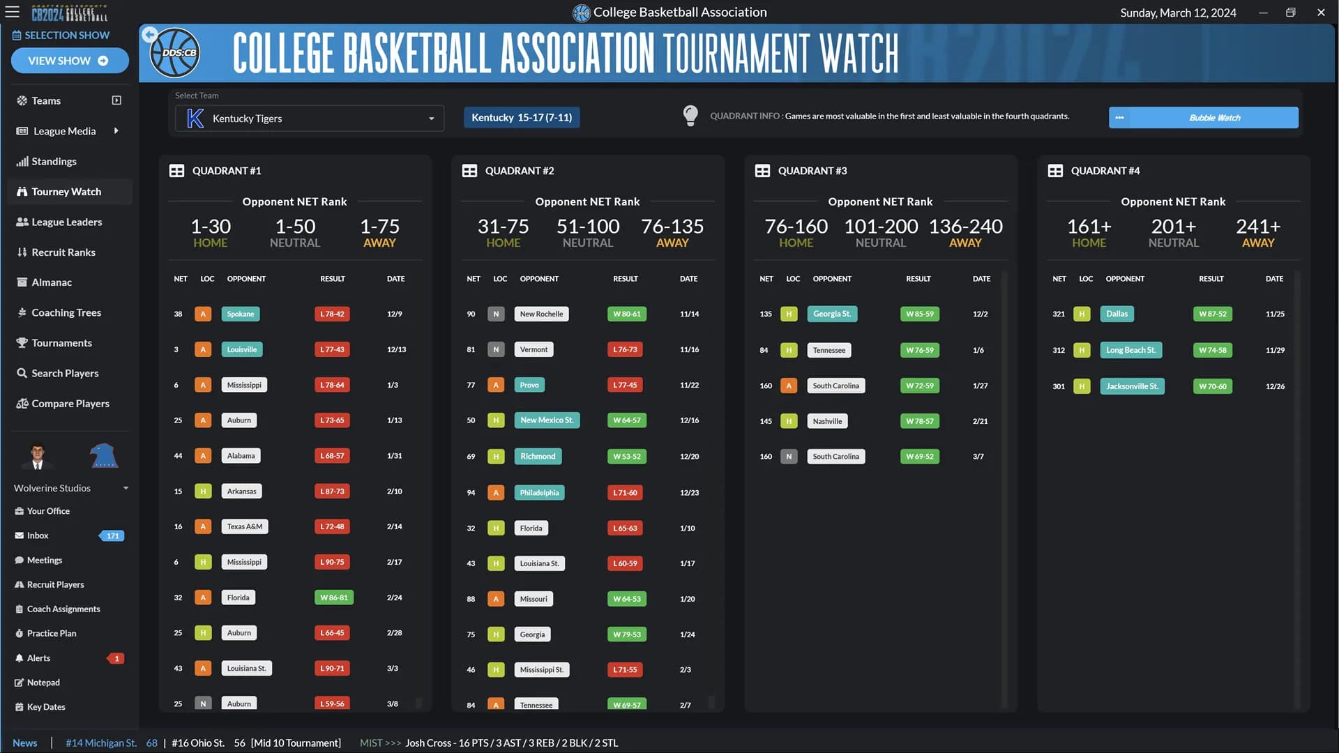 Draft Day Sports: College Basketball 2024 görsel 9