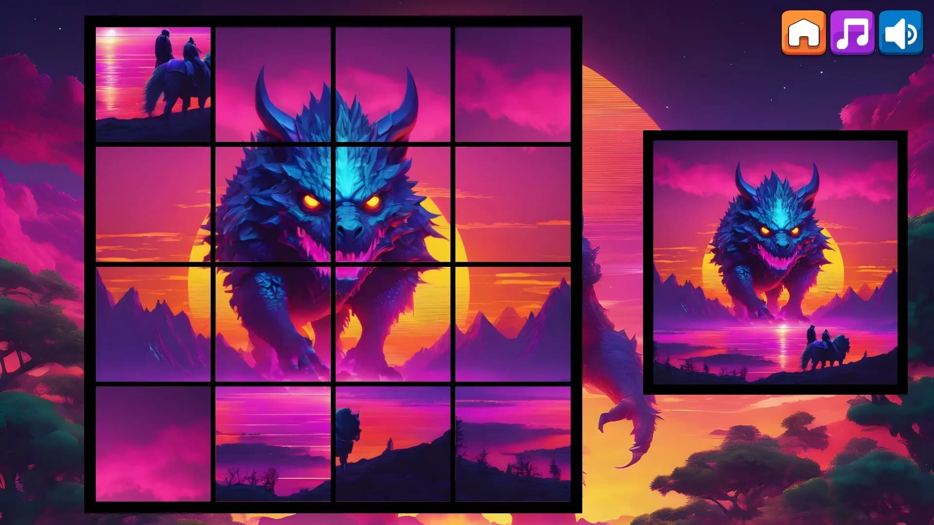 OG Puzzlers: Synthwave Monsters görsel 2