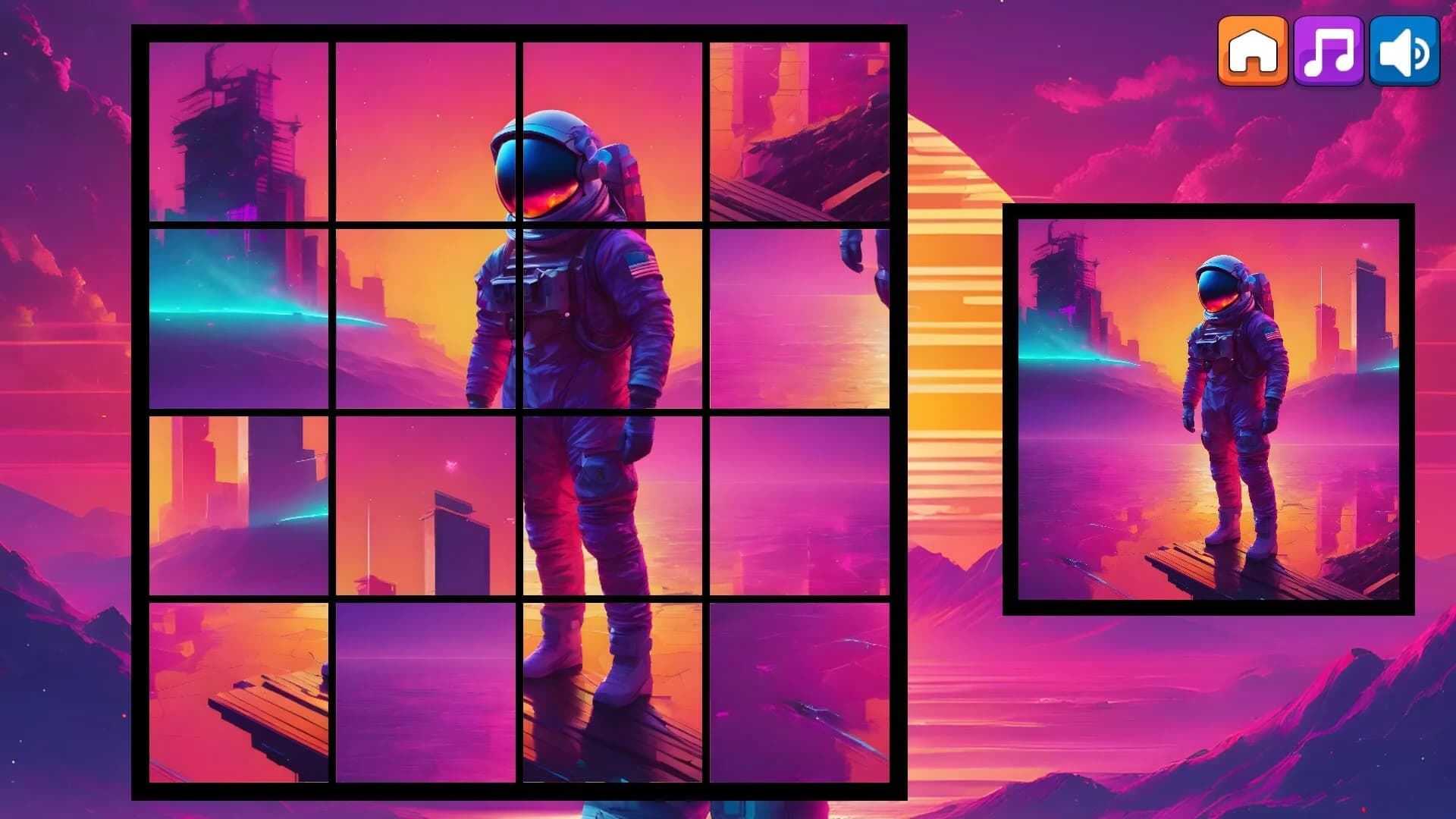OG Puzzlers: Synthwave Astronauts görsel 2