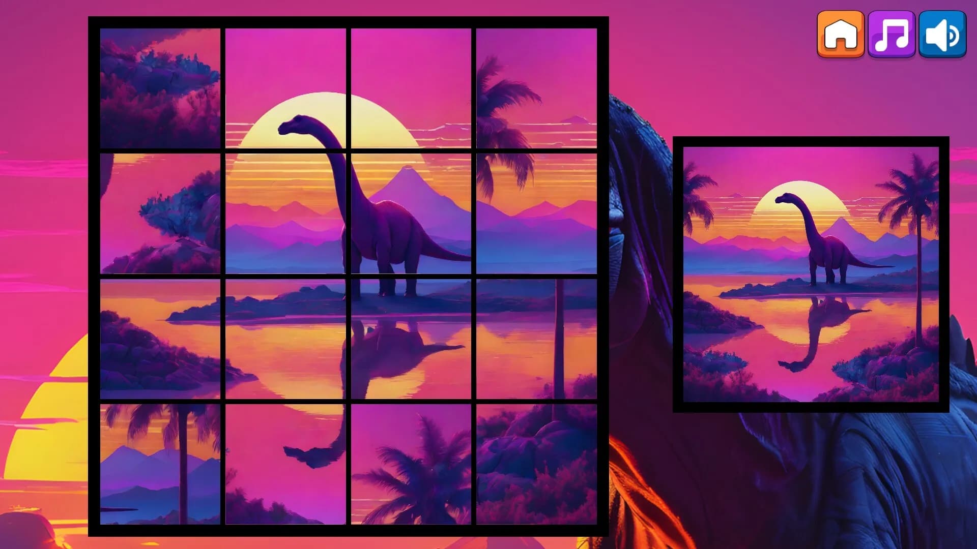 OG Puzzlers: Synthwave Dinosaurs görsel 2