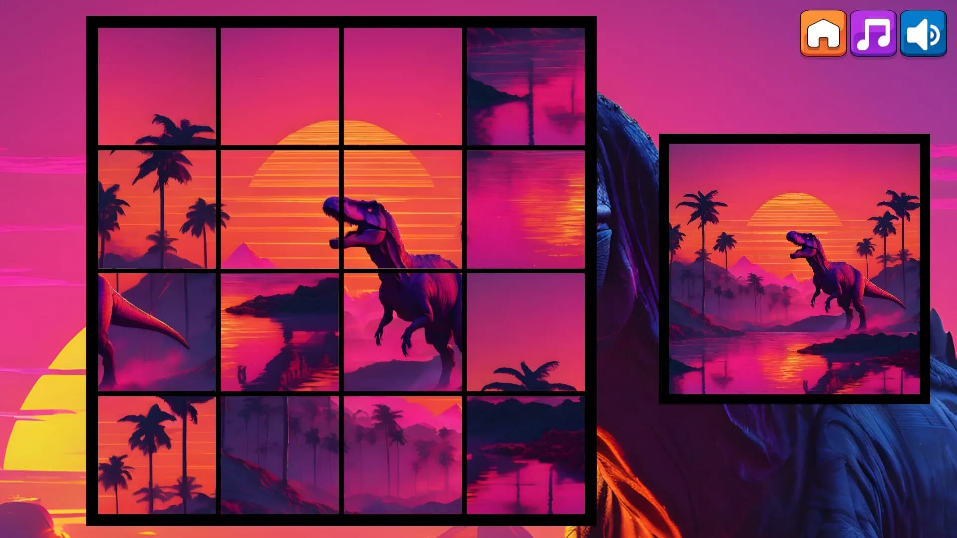 OG Puzzlers: Synthwave Dinosaurs görsel 4